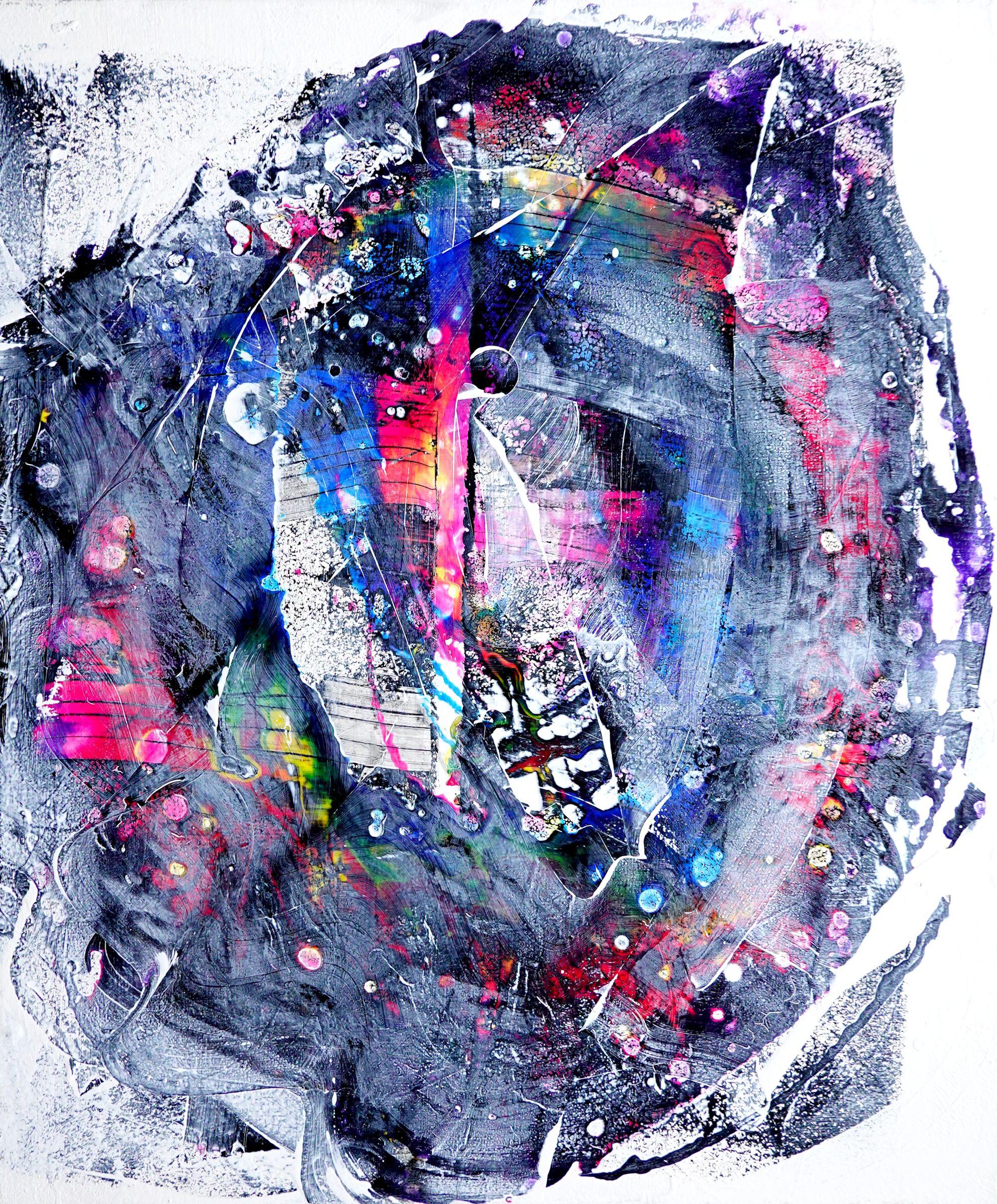 Abstract Painting di Newel Hunter - Lui e lei, Pittura, Acrilico su tela