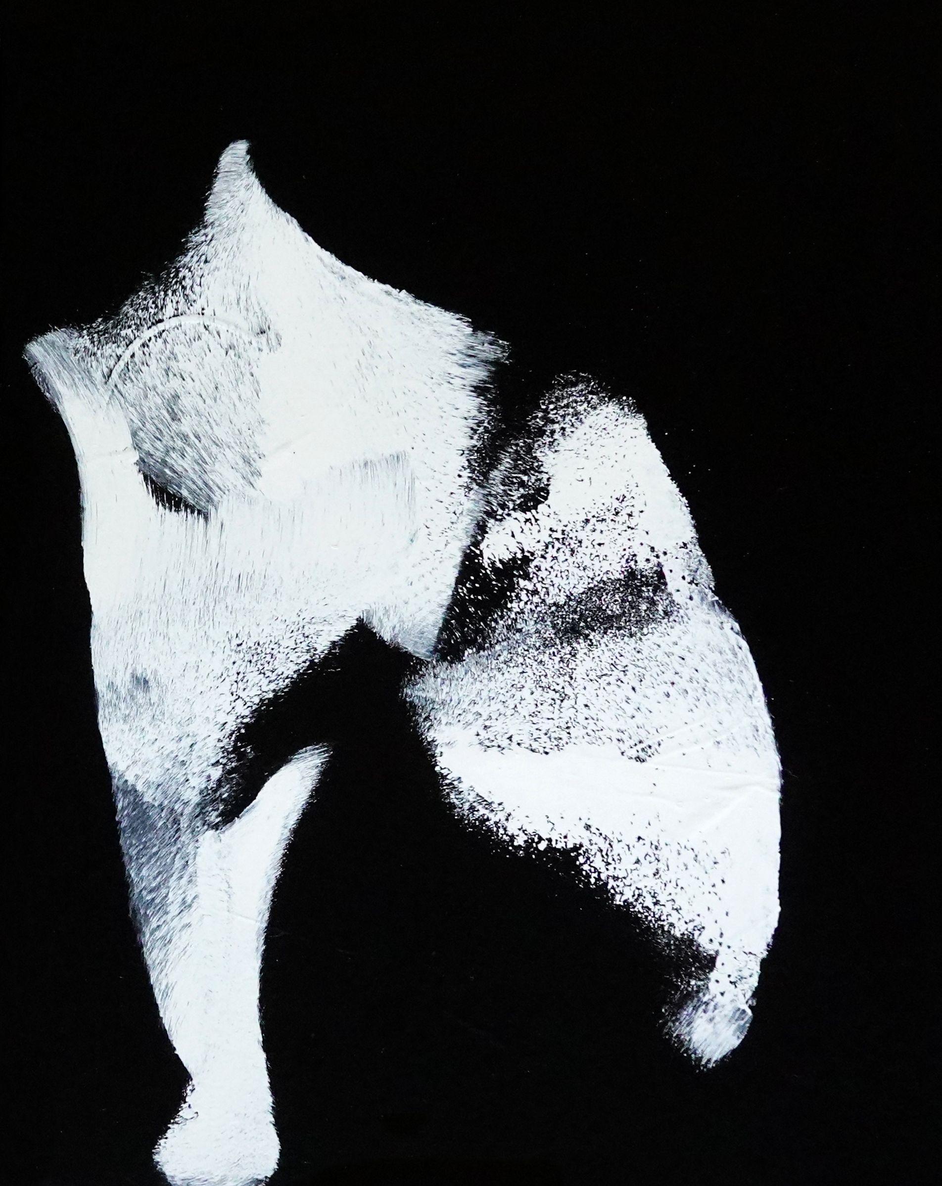Dittico Infatuazione, Pittura, Acrilico su tela - Abstract Painting Nero di Newel Hunter
