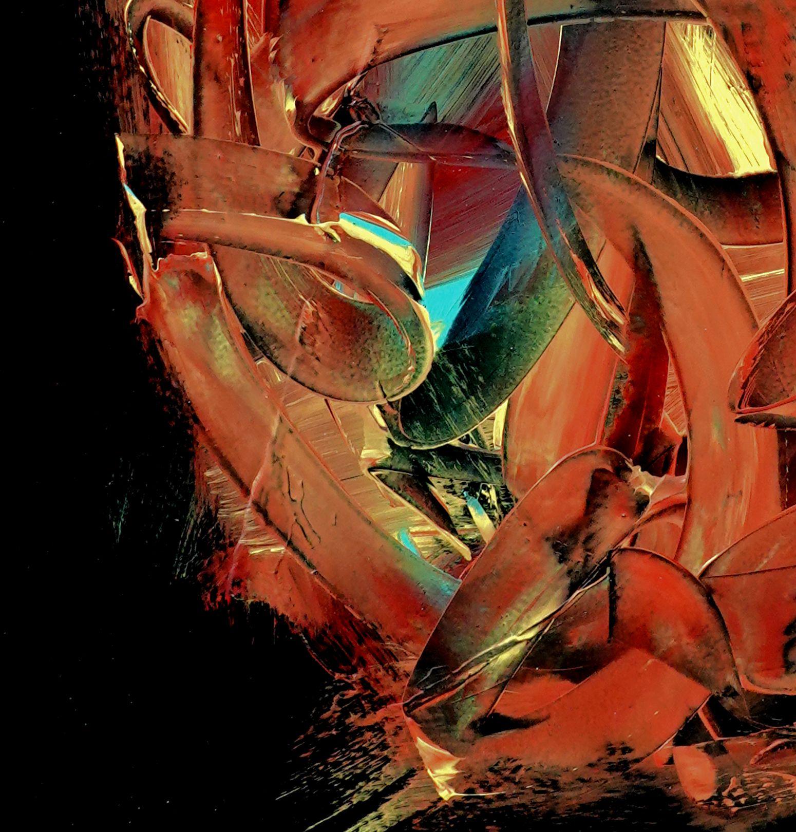 Luz interior, Pintura, Acrílico sobre panel de madera - Painting Abstracto de Newel Hunter