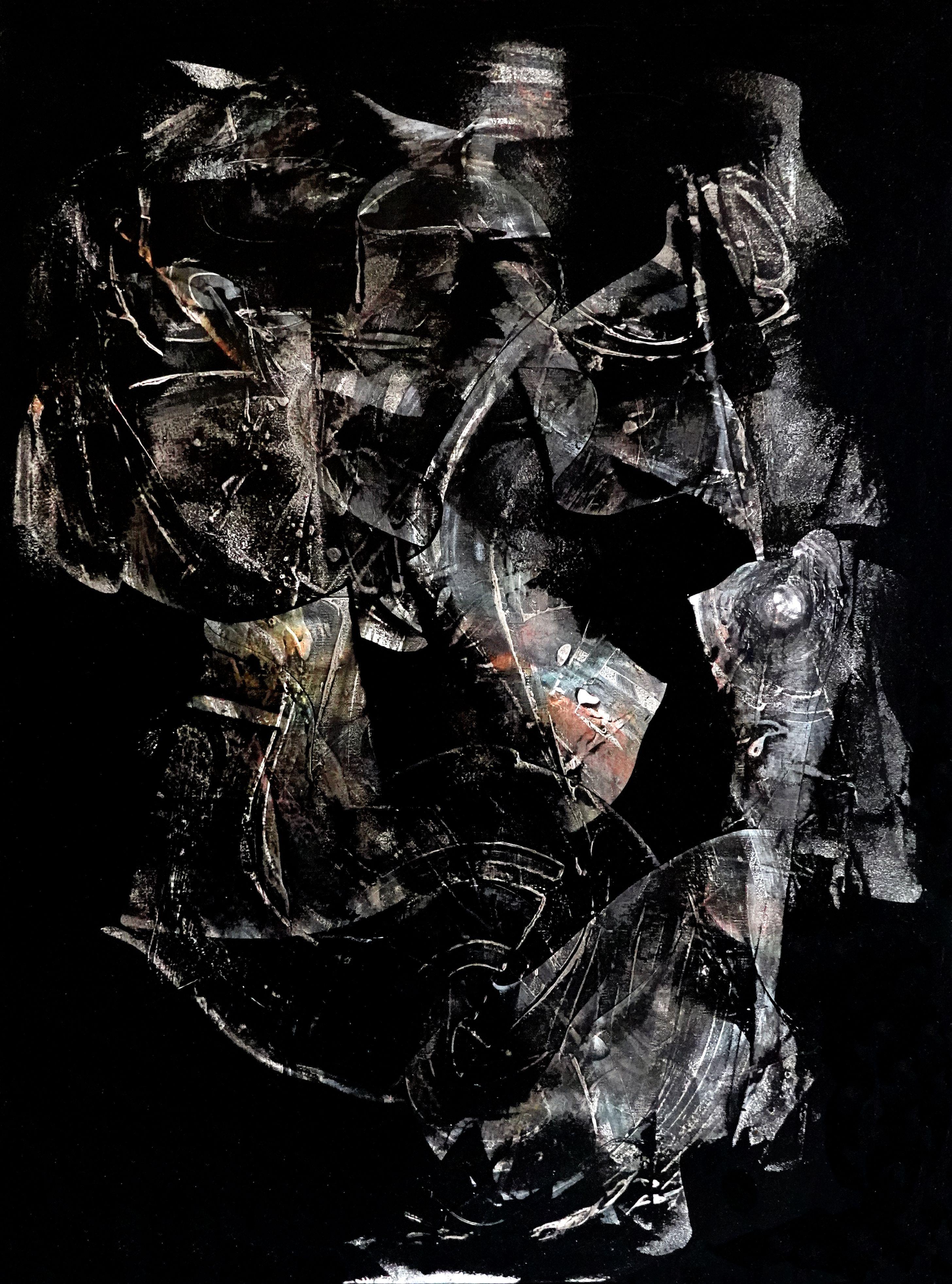Abstract Painting di Newel Hunter - Turno di notte, Pittura, Acrilico su tela