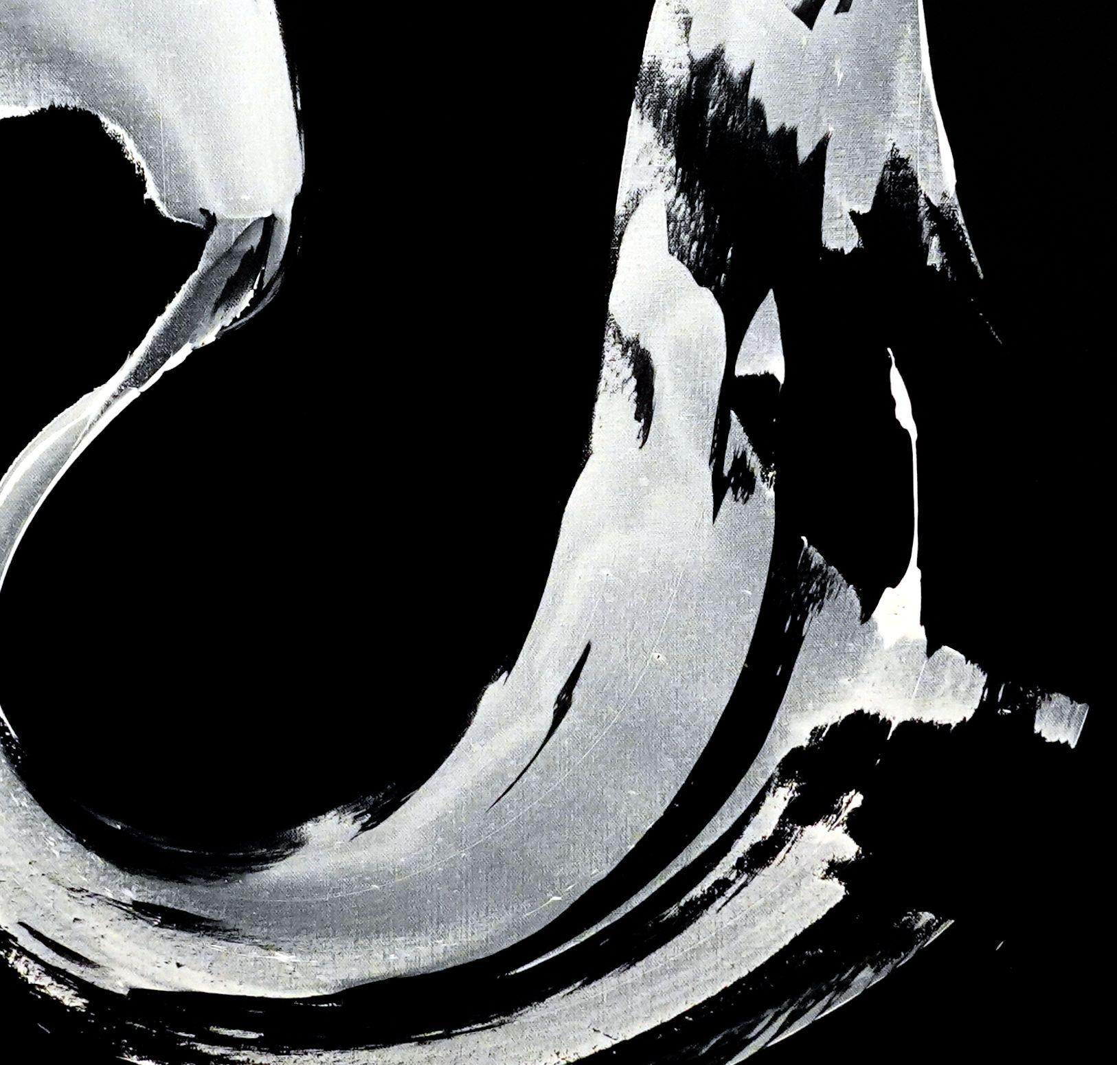 Alla ricerca di anomalie, Pittura, Acrilico su tela - Abstract Painting Nero di Newel Hunter