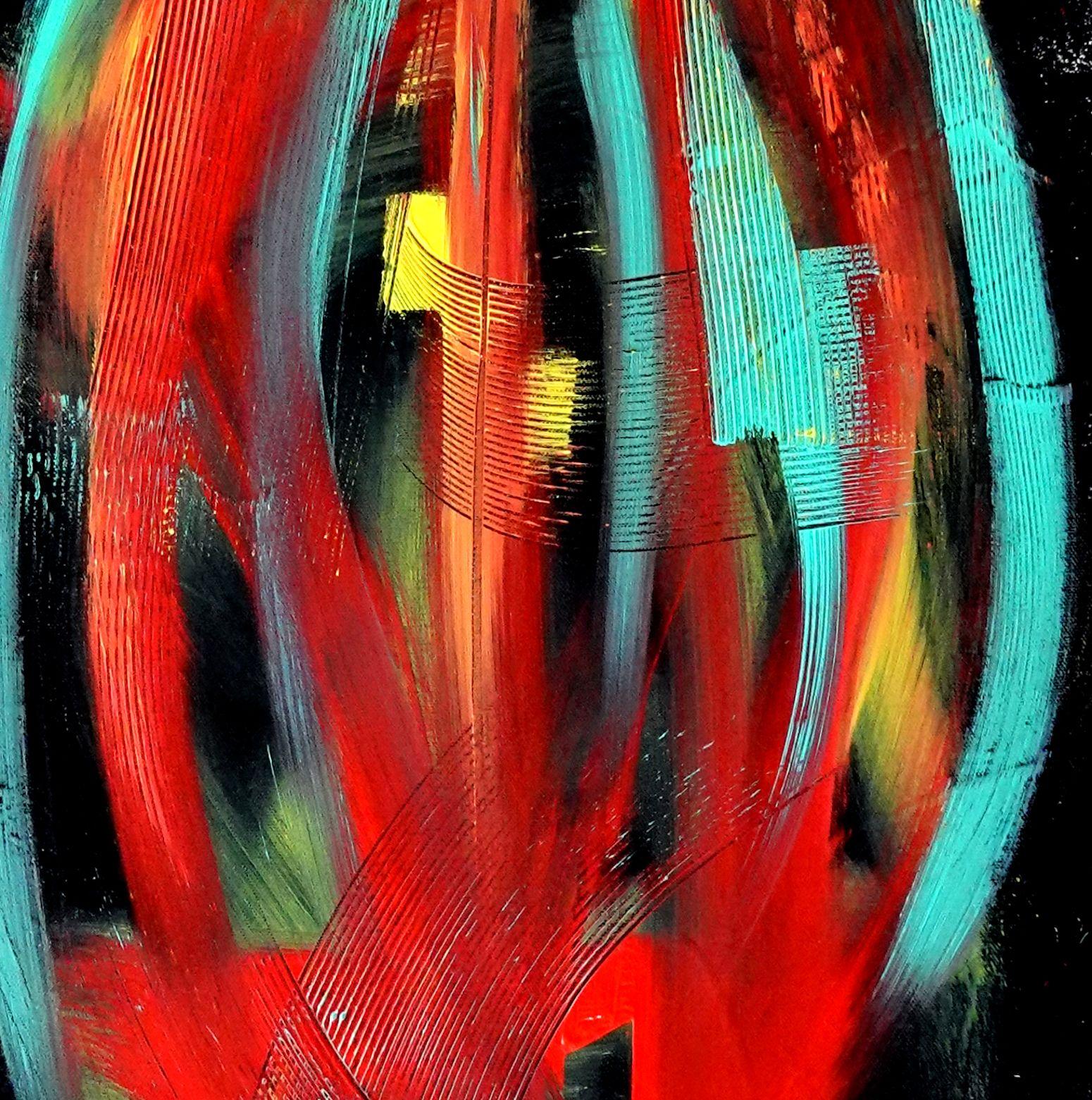Up & Up, Pittura, Acrilico su tela - Painting Astratto di Newel Hunter