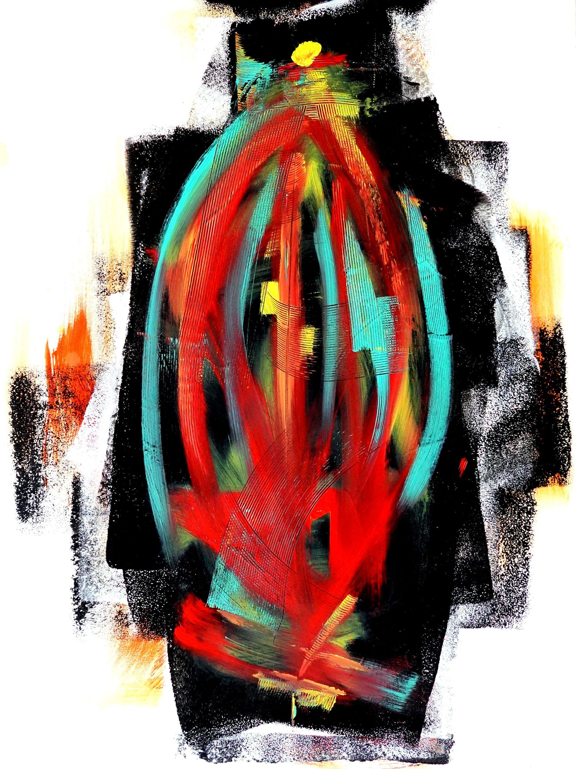Abstract Painting di Newel Hunter - Up & Up, Pittura, Acrilico su tela