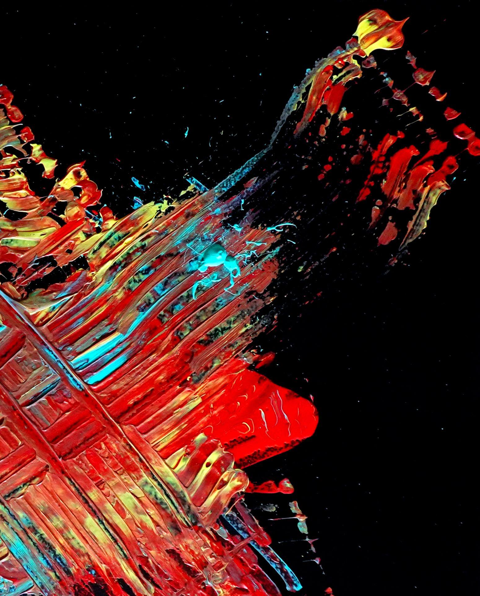 Maximum Mojo, Pittura, Acrilico su pannello di Wood - Painting Astratto di Newel Hunter