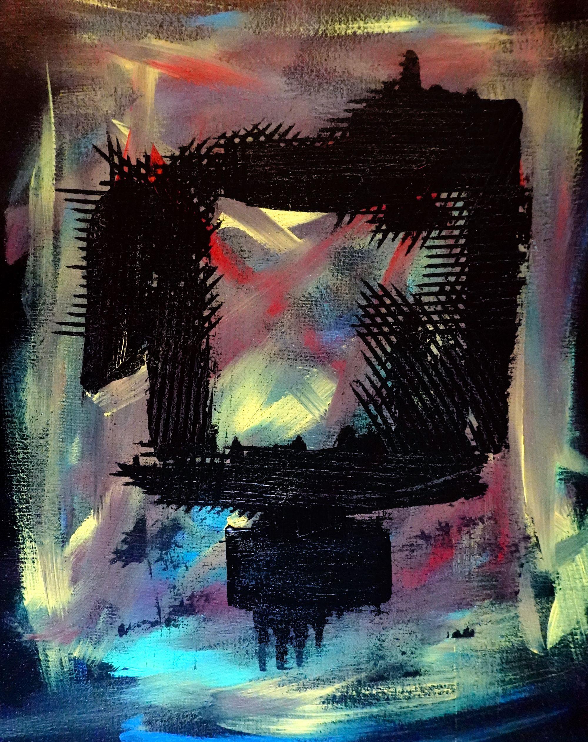 Abstract Painting de Newel Hunter - Monitor, Pintura, Acrílico sobre lienzo