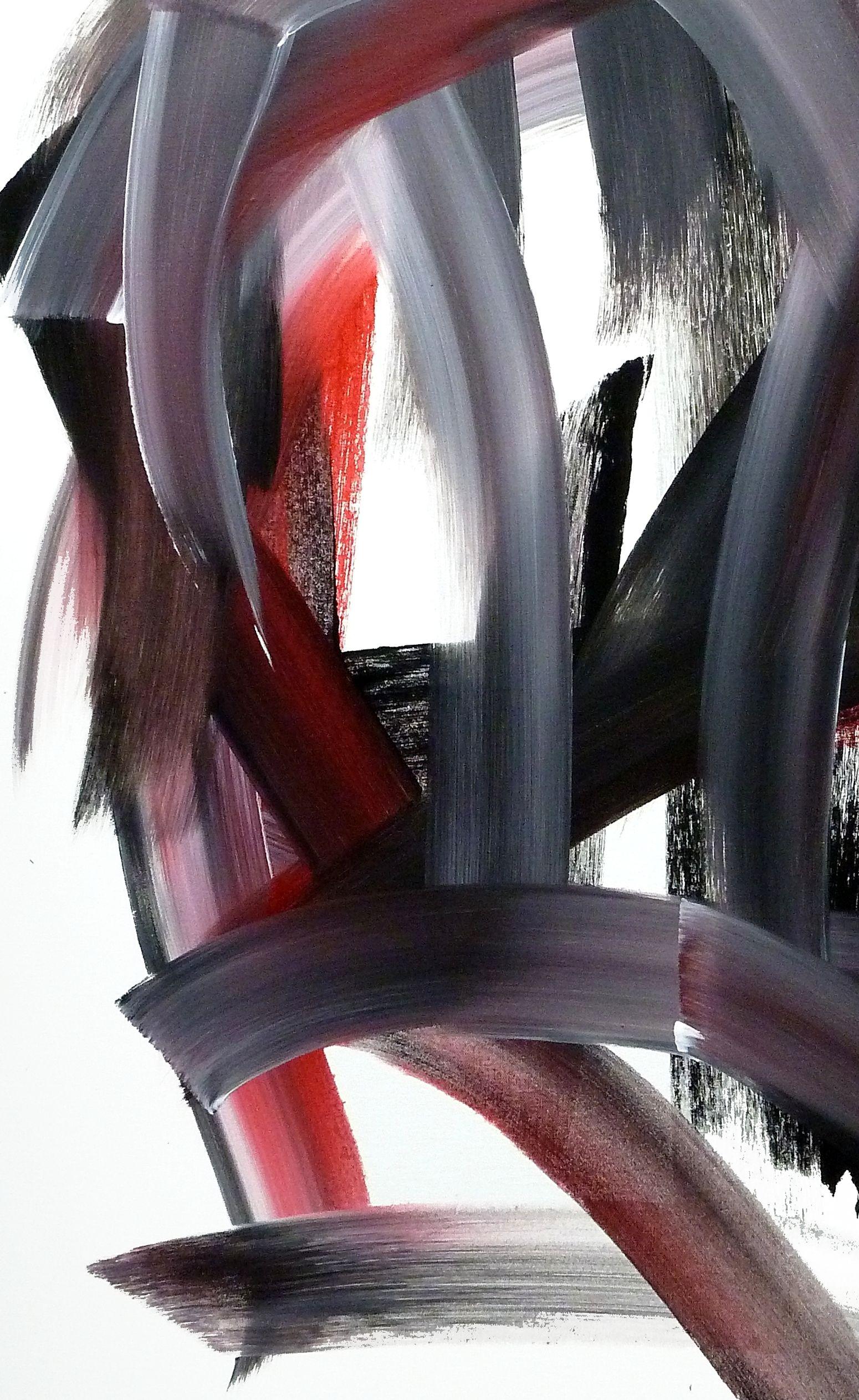 No Way Out, Gemälde, Acryl auf Leinwand (Schwarz), Abstract Painting, von Newel Hunter
