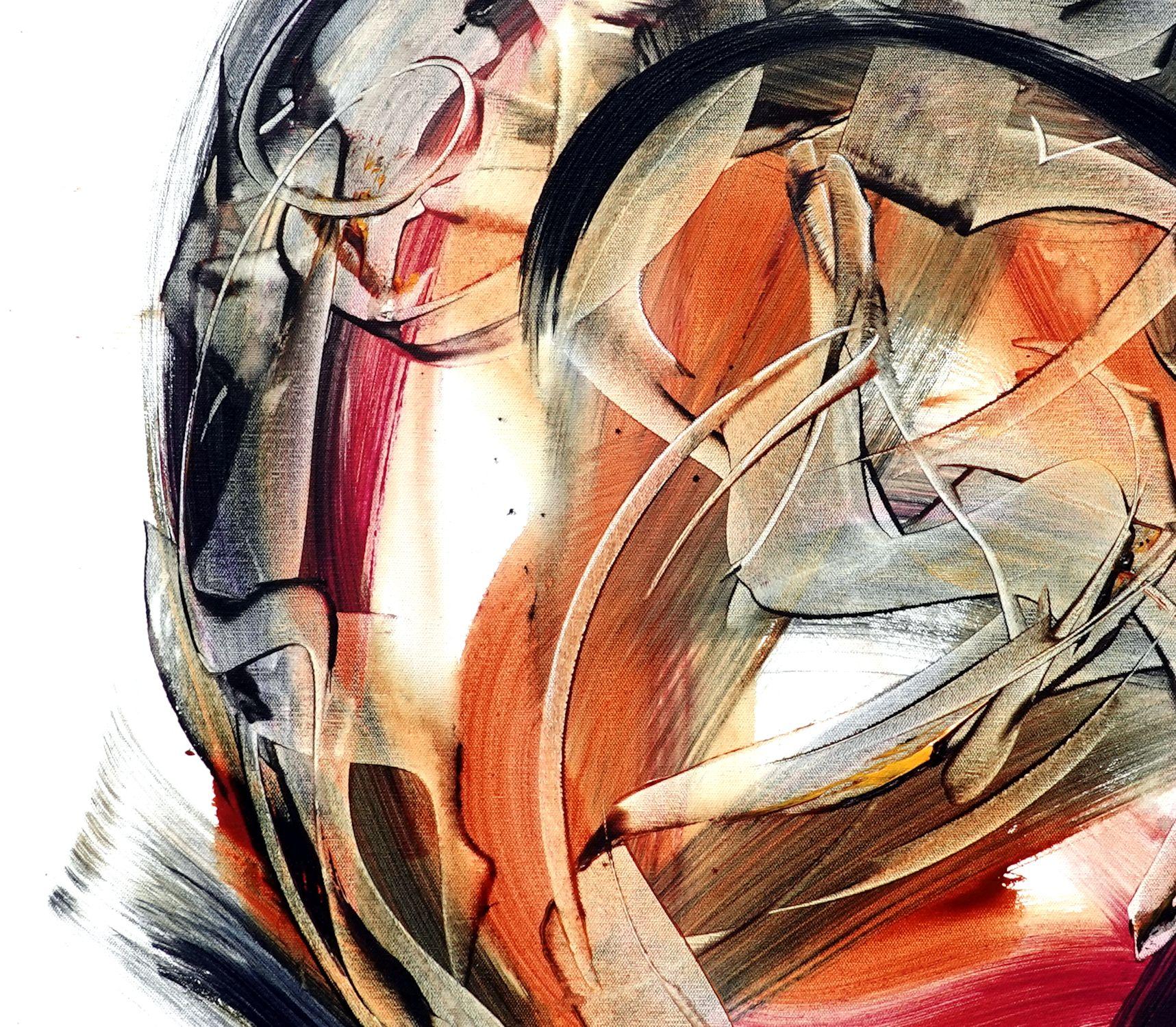 Nowhere to Go, Pittura, Acrilico su tela - Abstract Painting Marrone di Newel Hunter