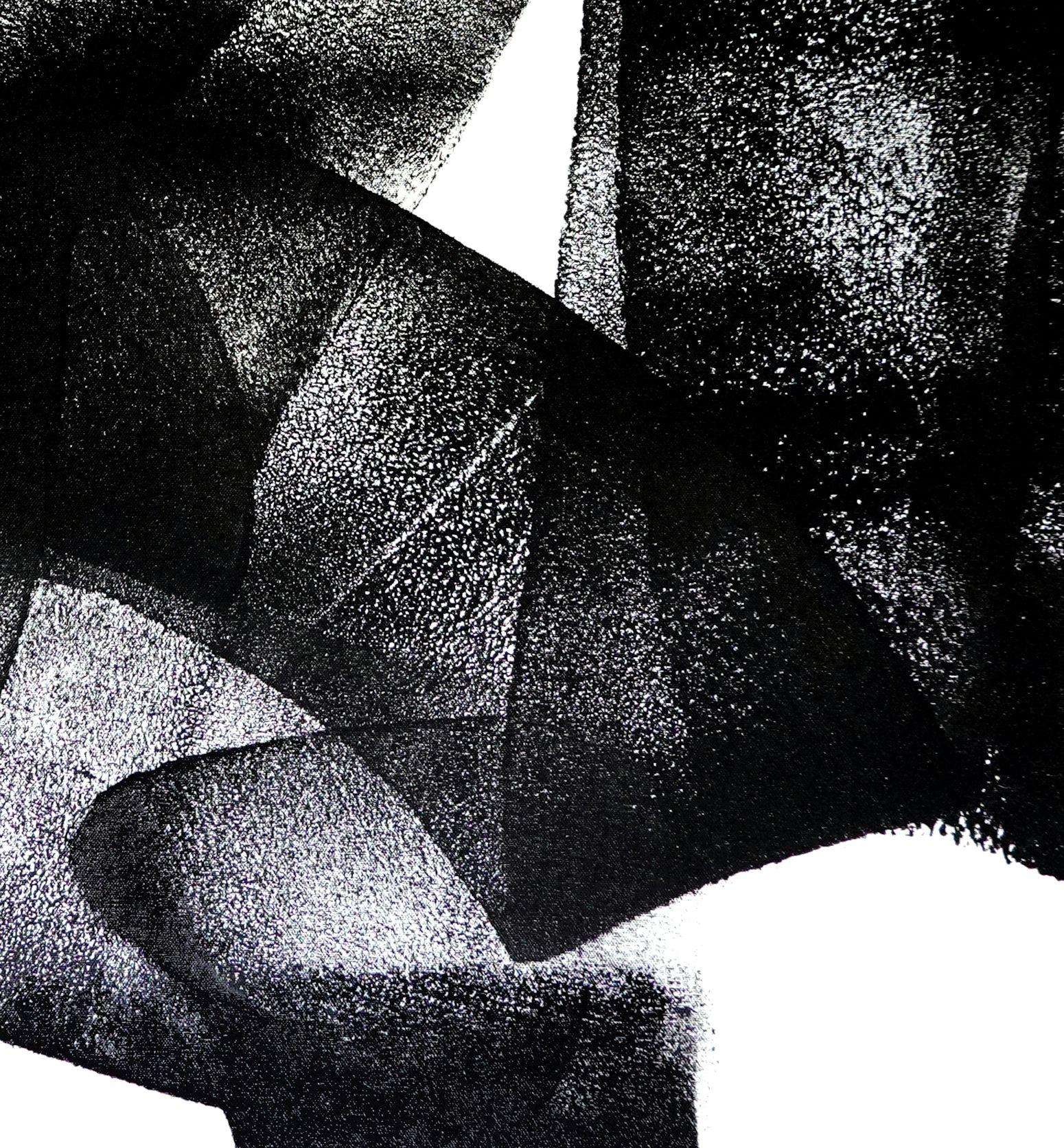 Off Center, Pittura, Acrilico su tela - Abstract Painting Nero di Newel Hunter