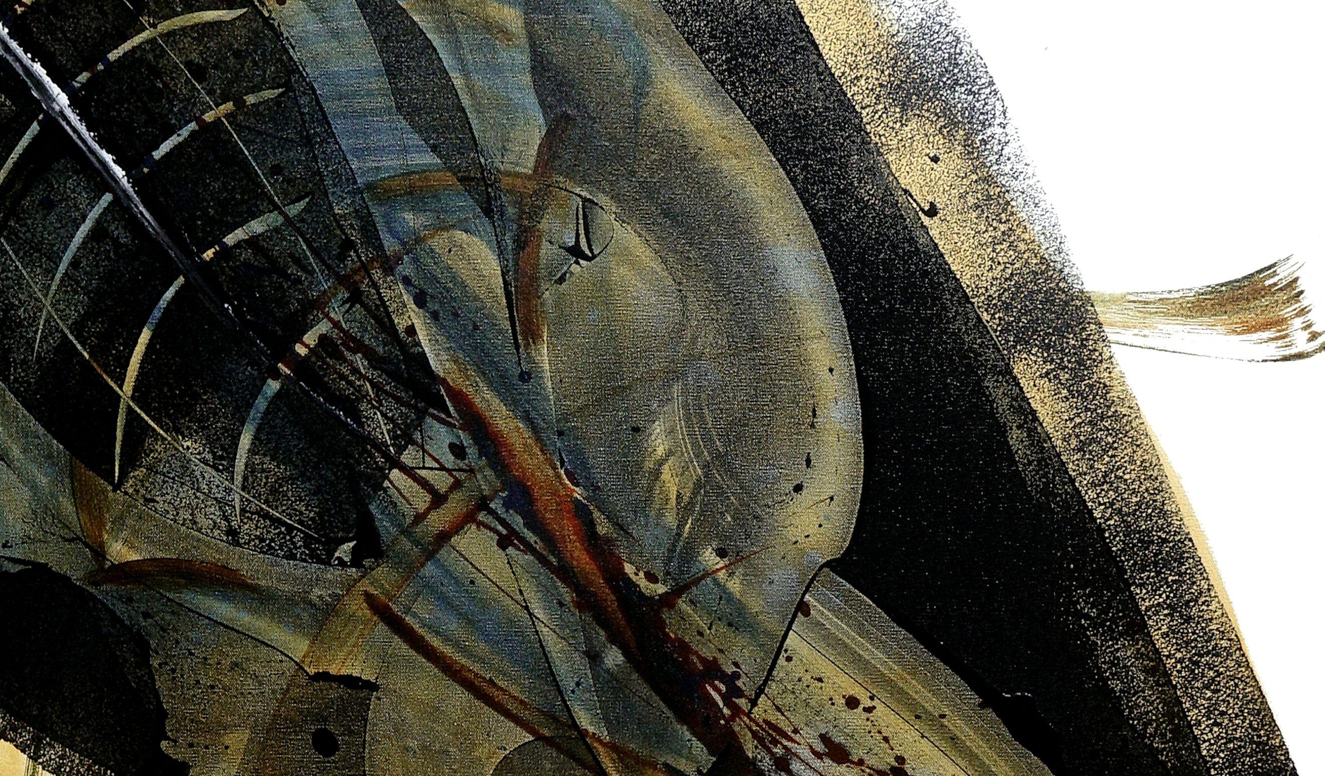 Vecchia magia, Pittura, Acrilico su tela - Painting Astratto di Newel Hunter