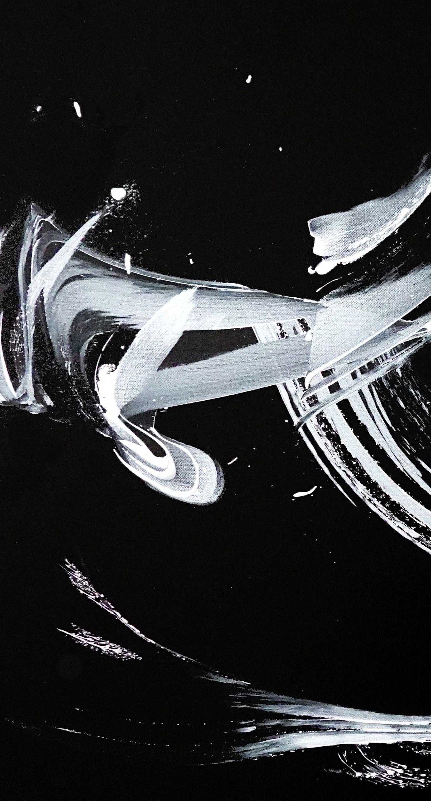 One Way, Pittura, Acrilico su tela - Abstract Painting Nero di Newel Hunter