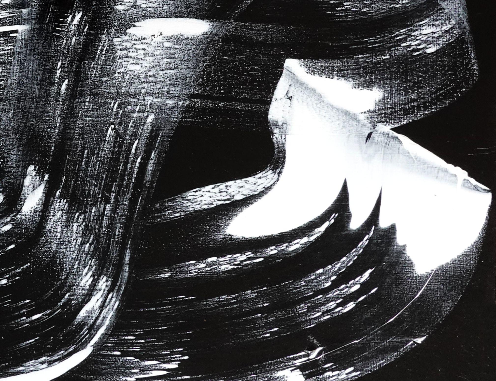 Over & Under, Pittura, Acrilico su tela - Abstract Painting Nero di Newel Hunter