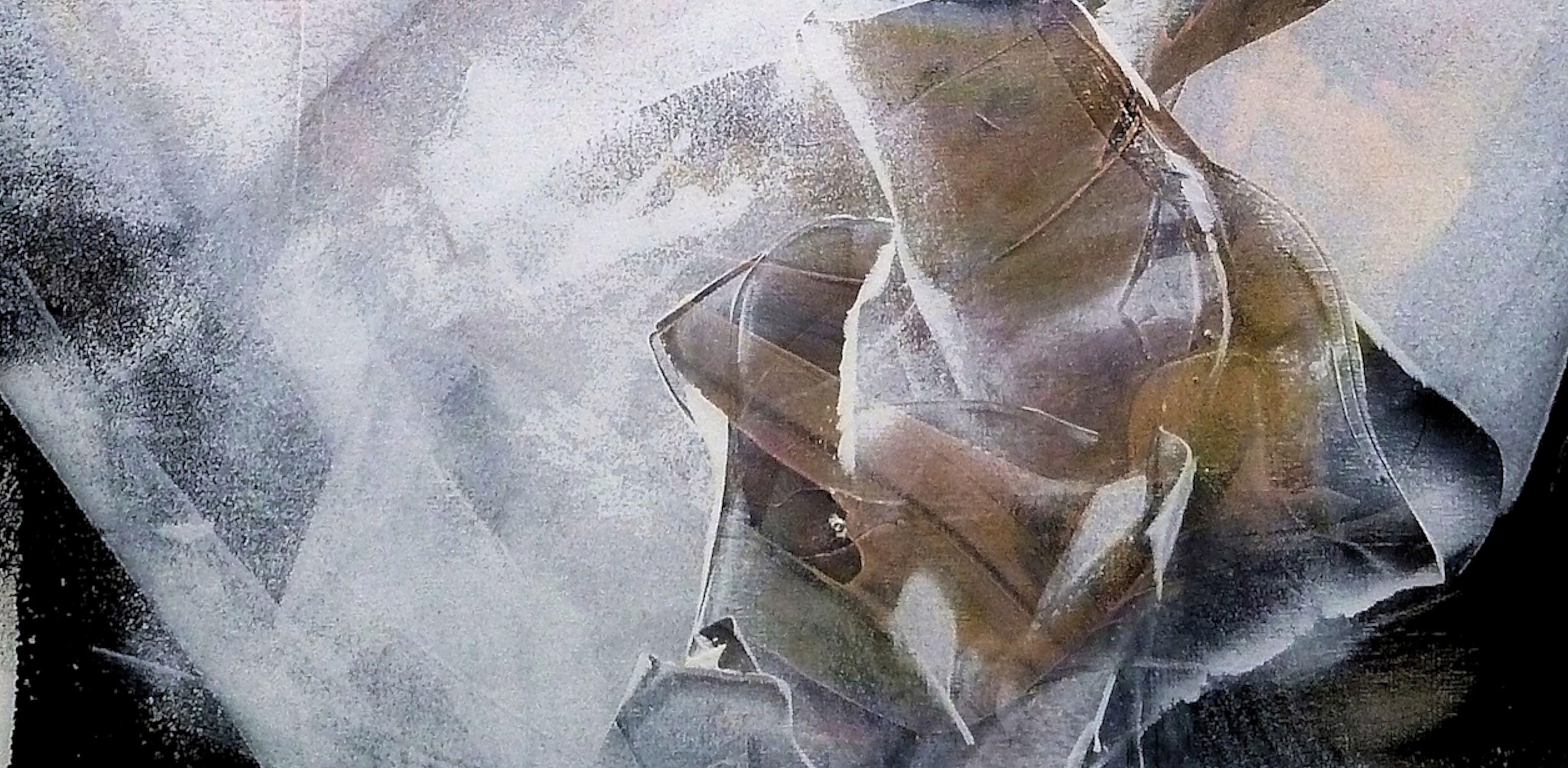 Raggiungerlo, Pittura, Acrilico su tela - Abstract Painting Grigio di Newel Hunter