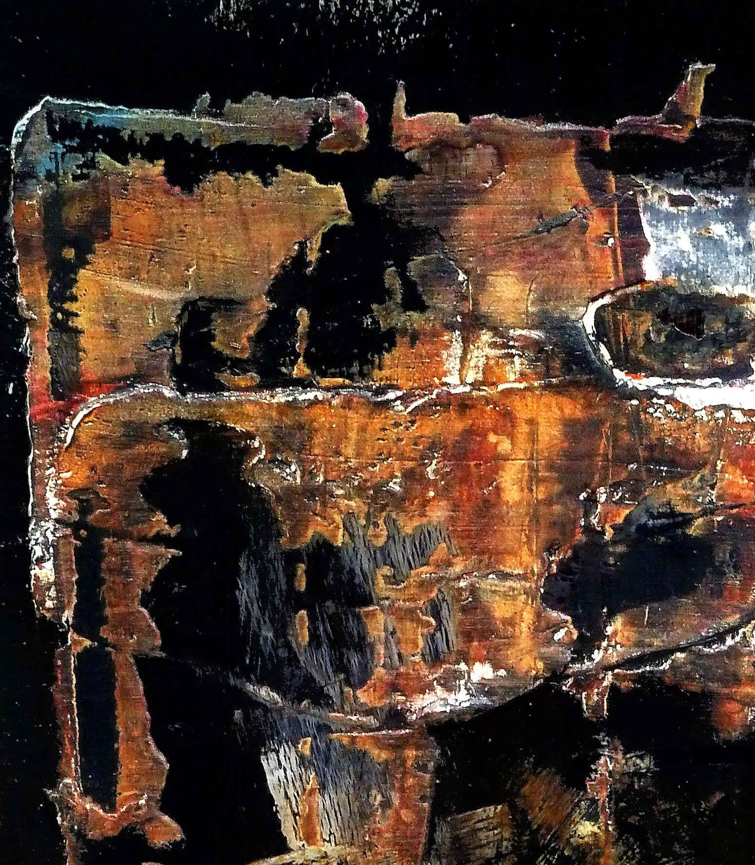 Vestiges, peinture, acrylique sur panneau de bois - Abstrait Painting par Newel Hunter