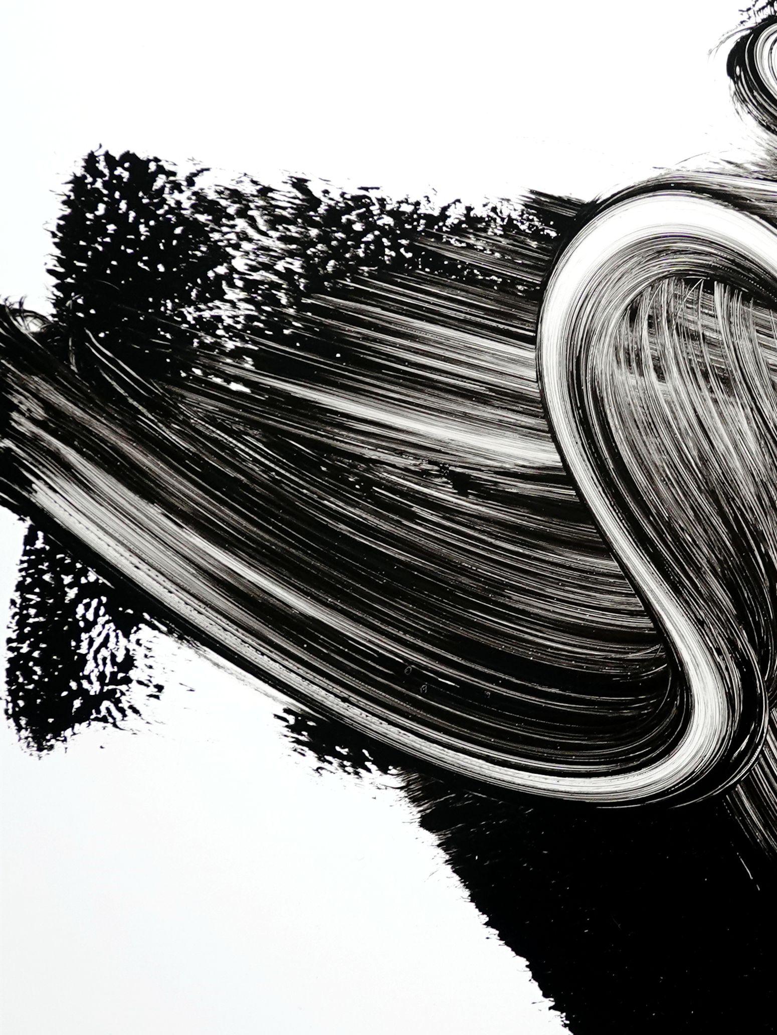 Area di sosta, Pittura, Acrilico su pannello di Wood - Abstract Painting Nero di Newel Hunter