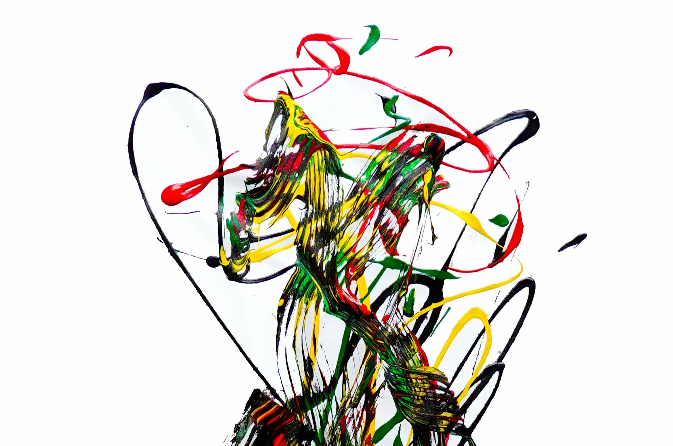 Cavalcare in alto, Pittura, Acrilico su tela - Painting di Newel Hunter