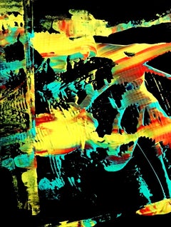 Atttraction de bord de route, peinture, acrylique sur panneau de bois