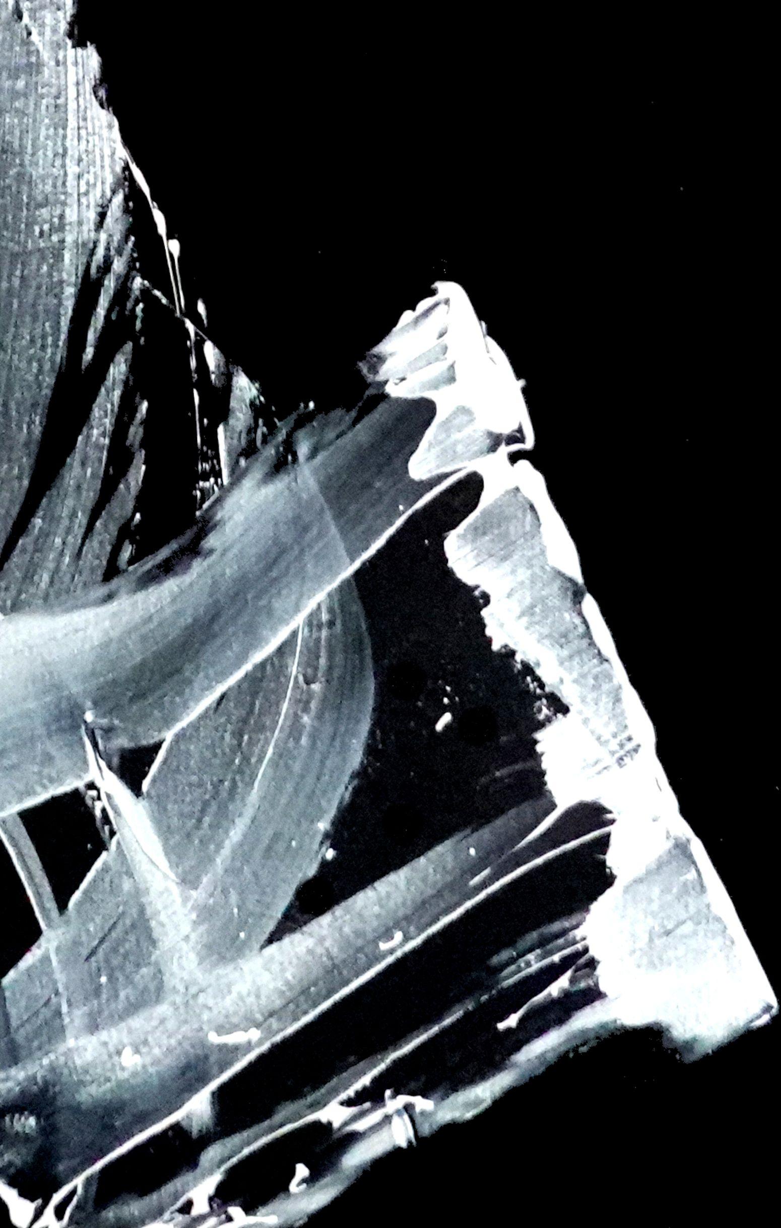 Seek One, Pittura, Acrilico su tela - Abstract Painting Nero di Newel Hunter