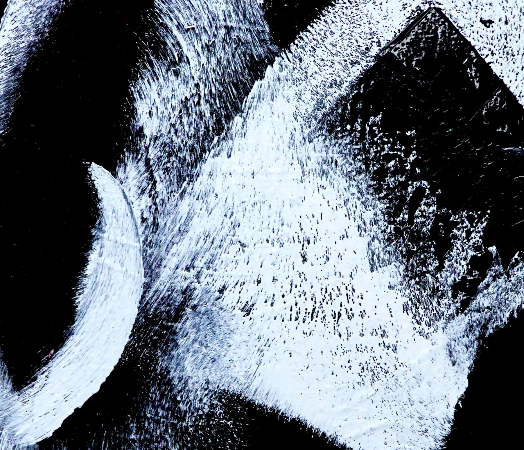Sink or Swim Demo, Pittura, Acrilico su tela - Abstract Painting Nero di Newel Hunter