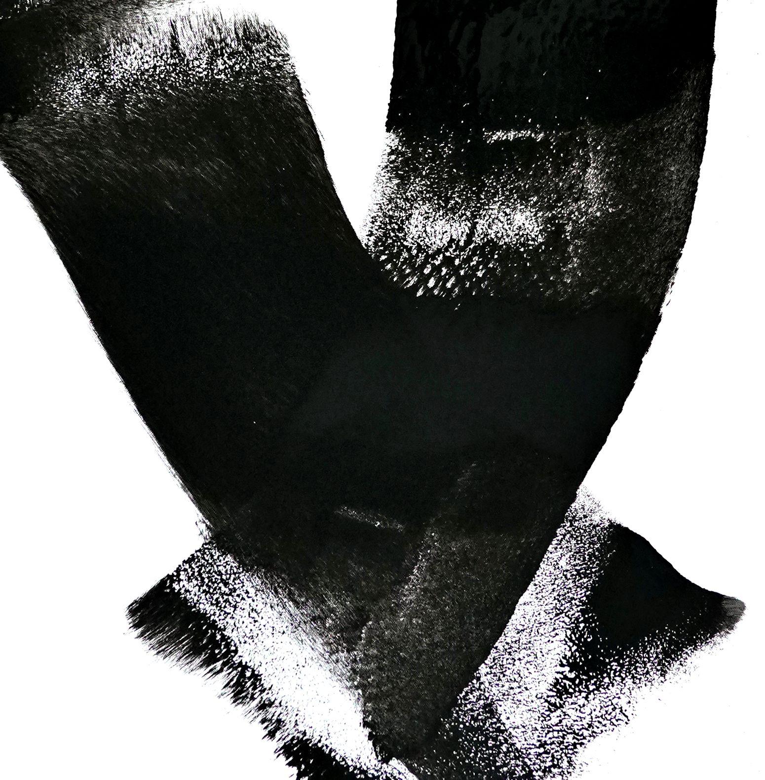 Danse lente, peinture, acrylique sur toile - Noir Abstract Painting par Newel Hunter