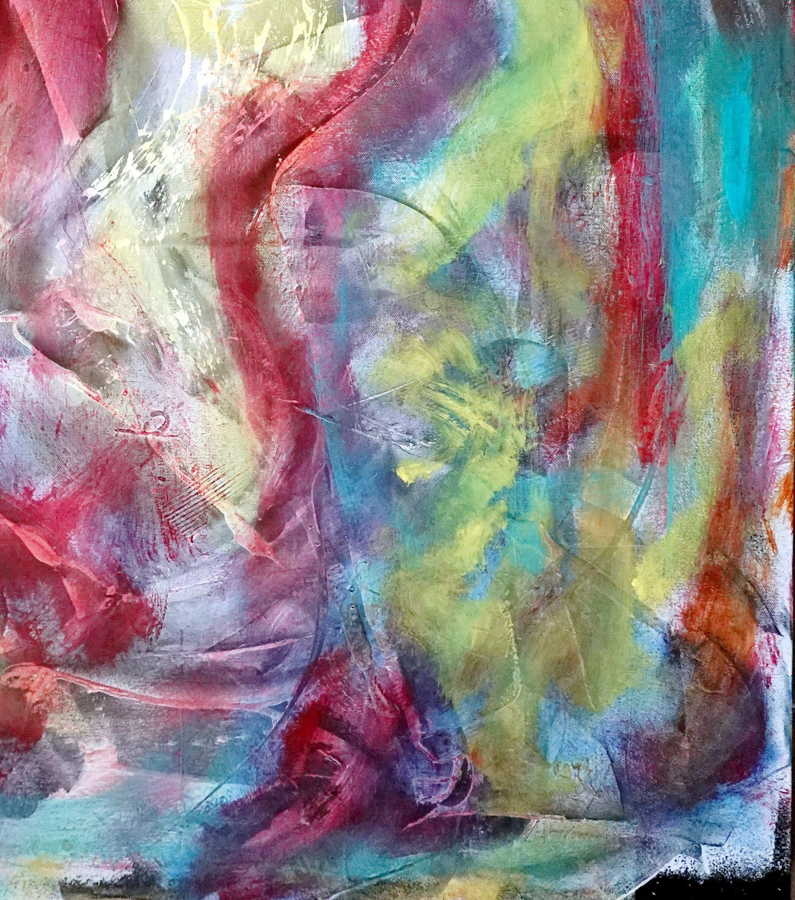 Combustione spontanea, Pittura, Acrilico su tela - Painting Astratto di Newel Hunter