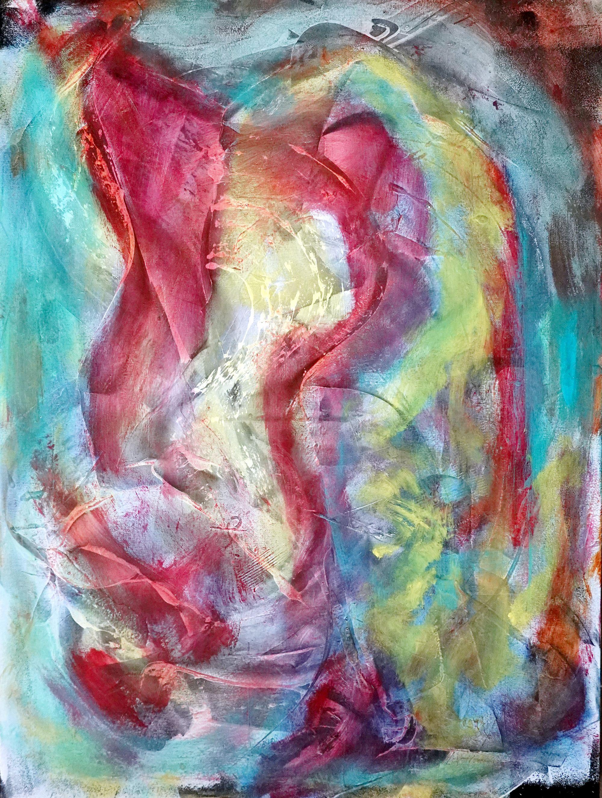 Abstract Painting di Newel Hunter - Combustione spontanea, Pittura, Acrilico su tela