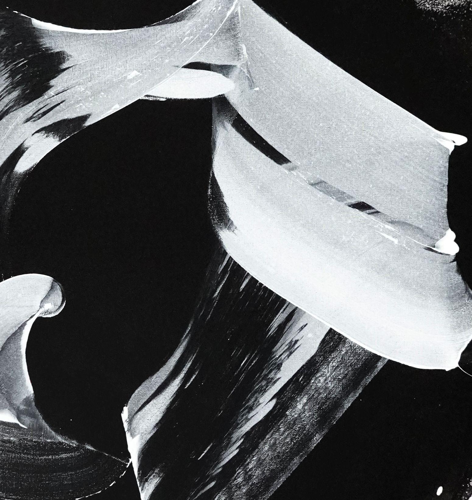 Ricominciare, Pittura, Acrilico su tela - Abstract Painting Nero di Newel Hunter
