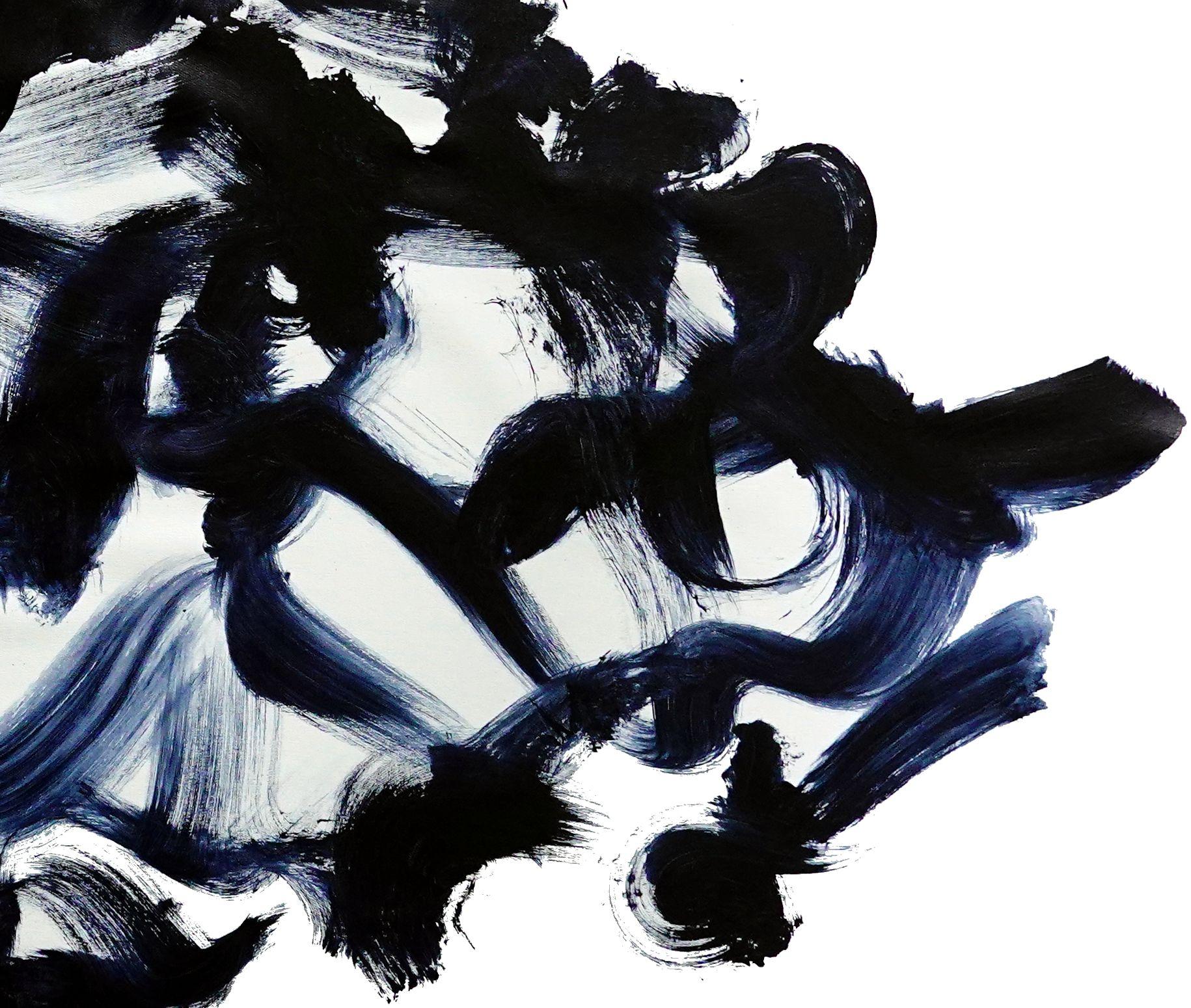 Stop & Go, Pittura, Acrilico su tela - Abstract Painting Nero di Newel Hunter