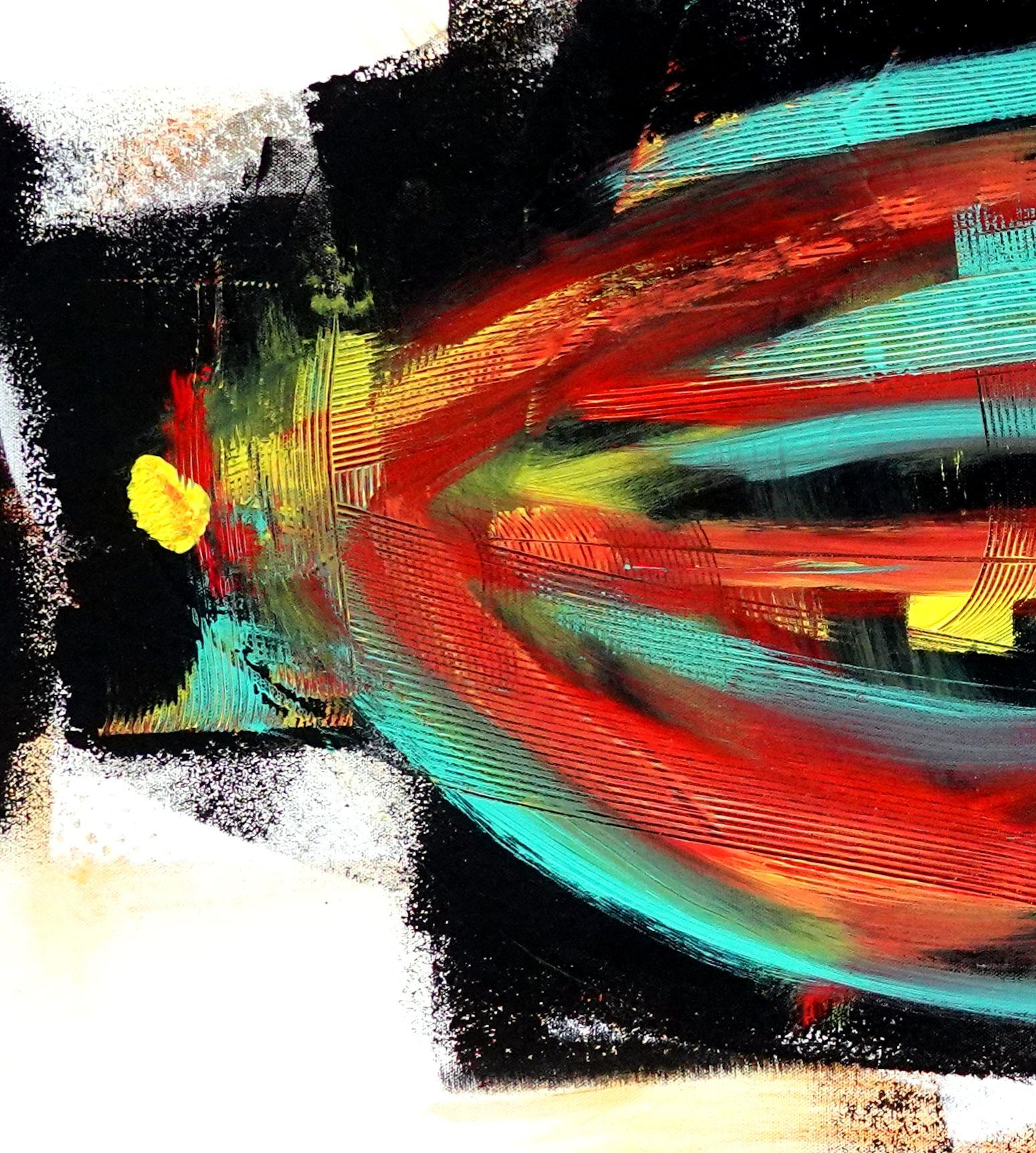 Straight Ahead, Pittura, Acrilico su tela - Painting di Newel Hunter