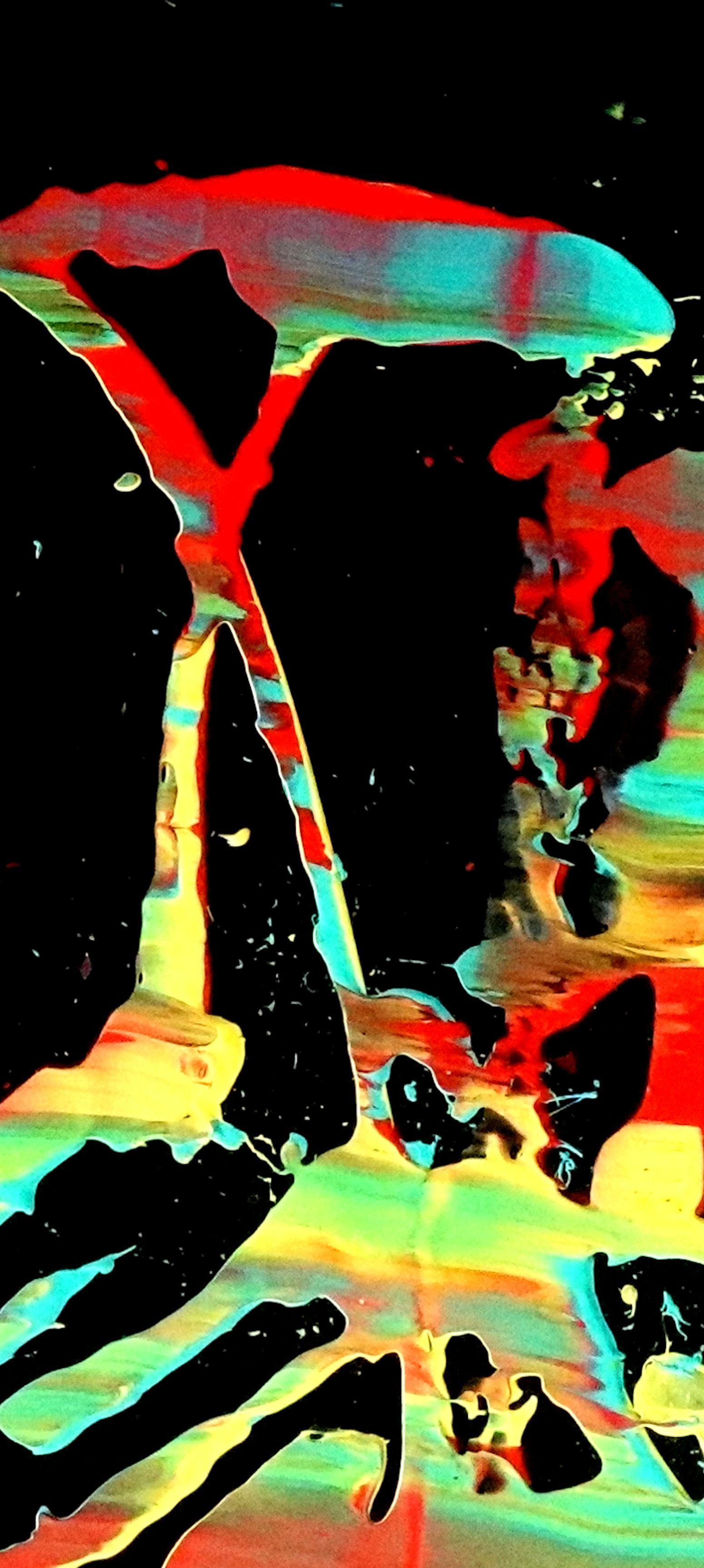 The Ferryman, Peinture, Acrylique sur Toile - Abstrait Painting par Newel Hunter