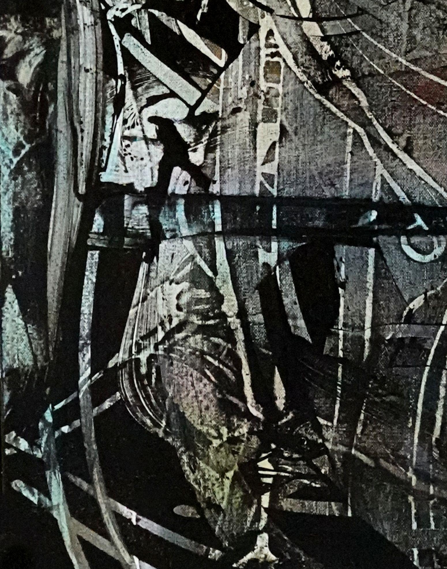 The Running Man, Pittura, Acrilico su tela - Painting Astratto di Newel Hunter
