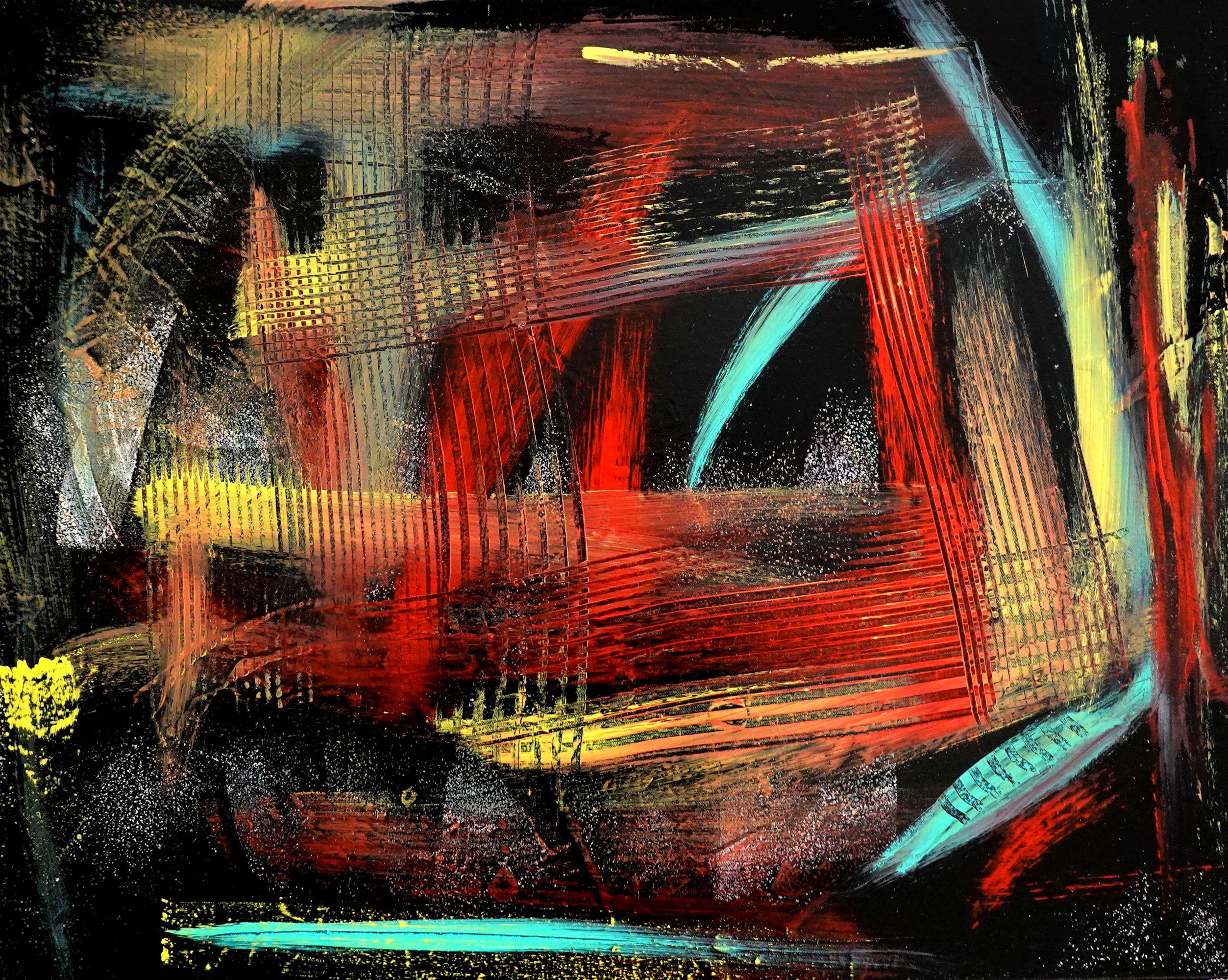 Abstract Painting di Newel Hunter - Soglia, Pittura, Acrilico su tela