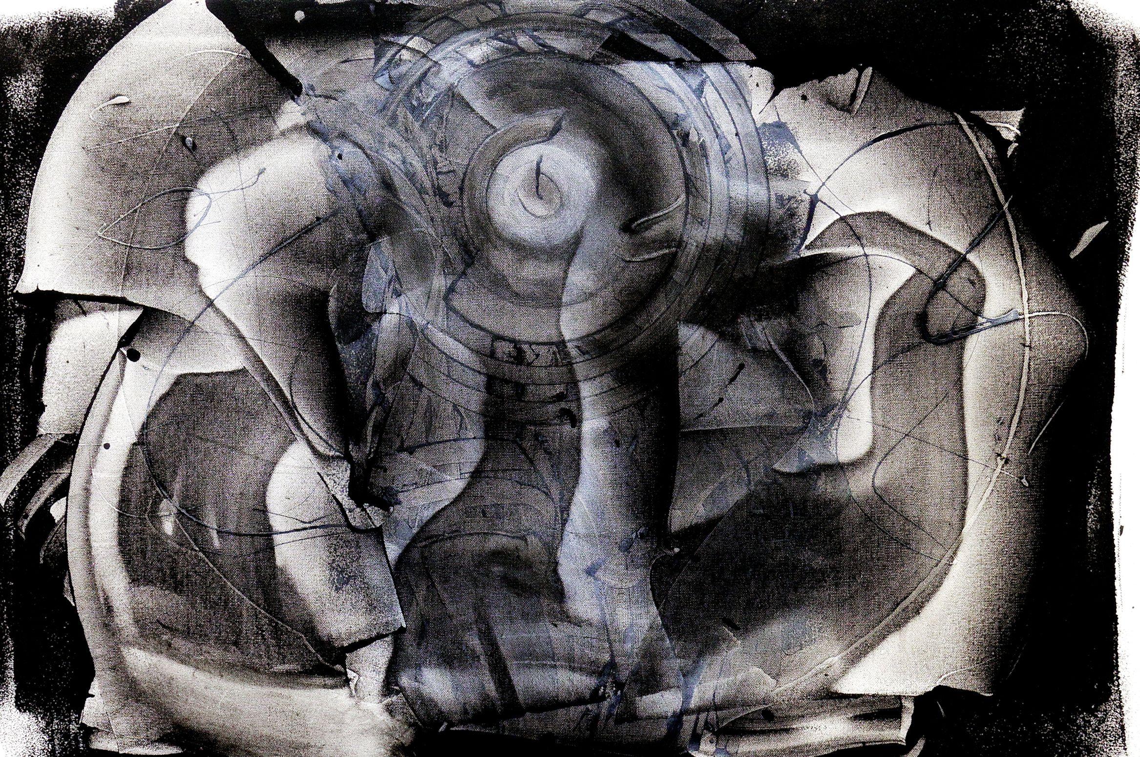 Abstract Painting de Newel Hunter - Destino incierto, Pintura, Acrílico sobre lienzo