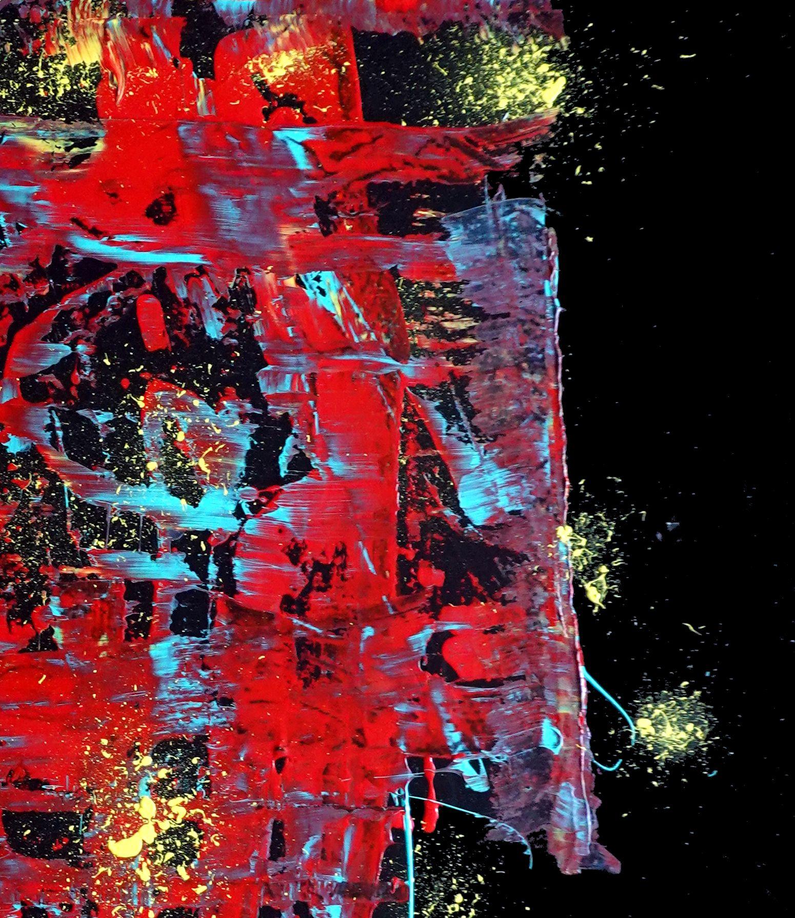 Voci, Pittura, Acrilico su tela - Abstract Painting Nero di Newel Hunter
