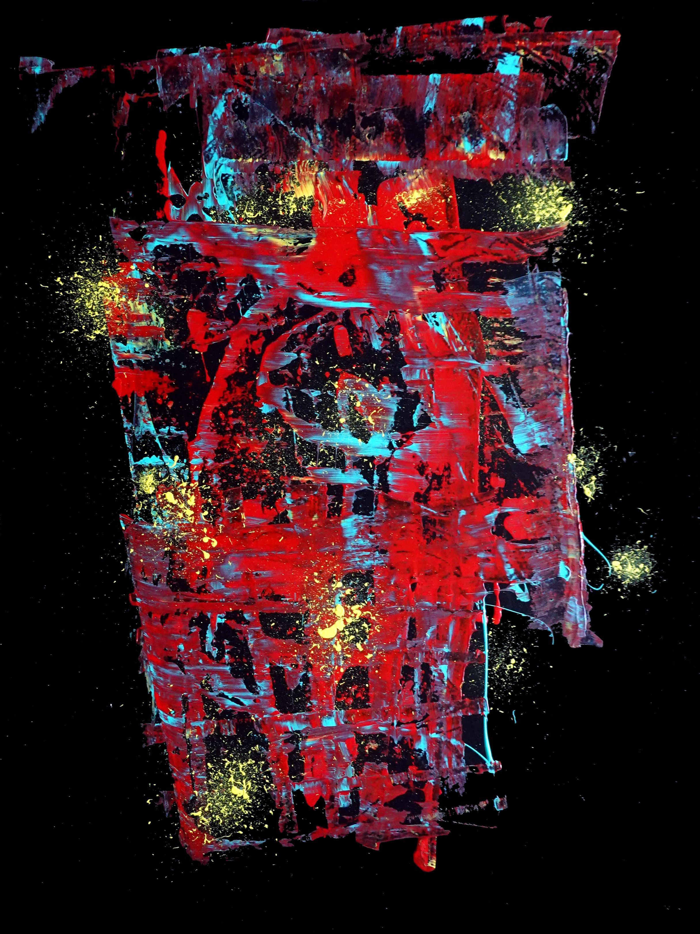 Abstract Painting di Newel Hunter - Voci, Pittura, Acrilico su tela