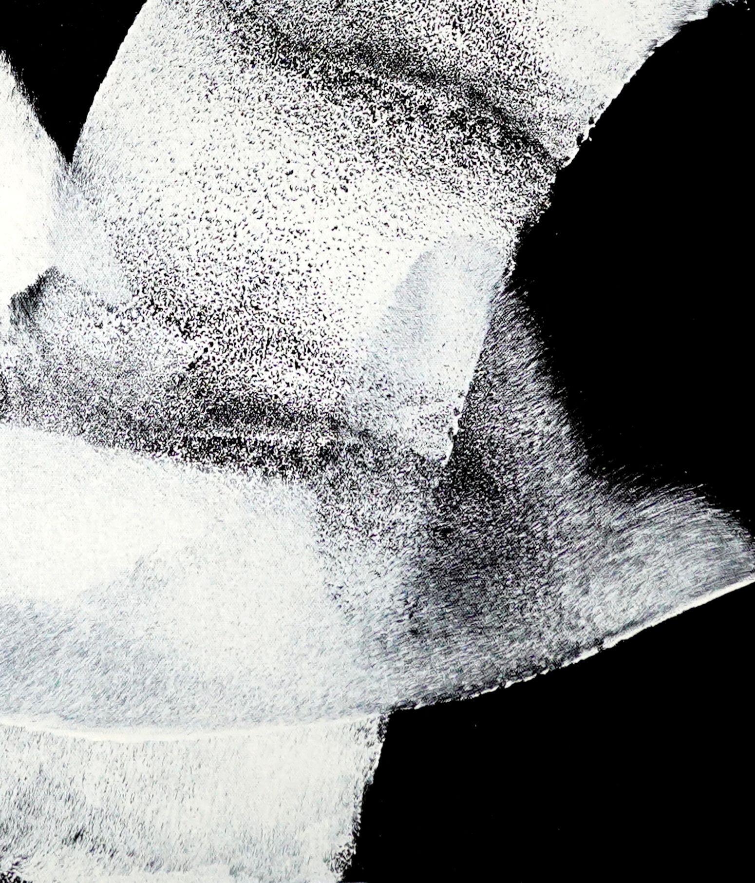 Aspettando, Pittura, Acrilico su tela - Abstract Painting Grigio di Newel Hunter
