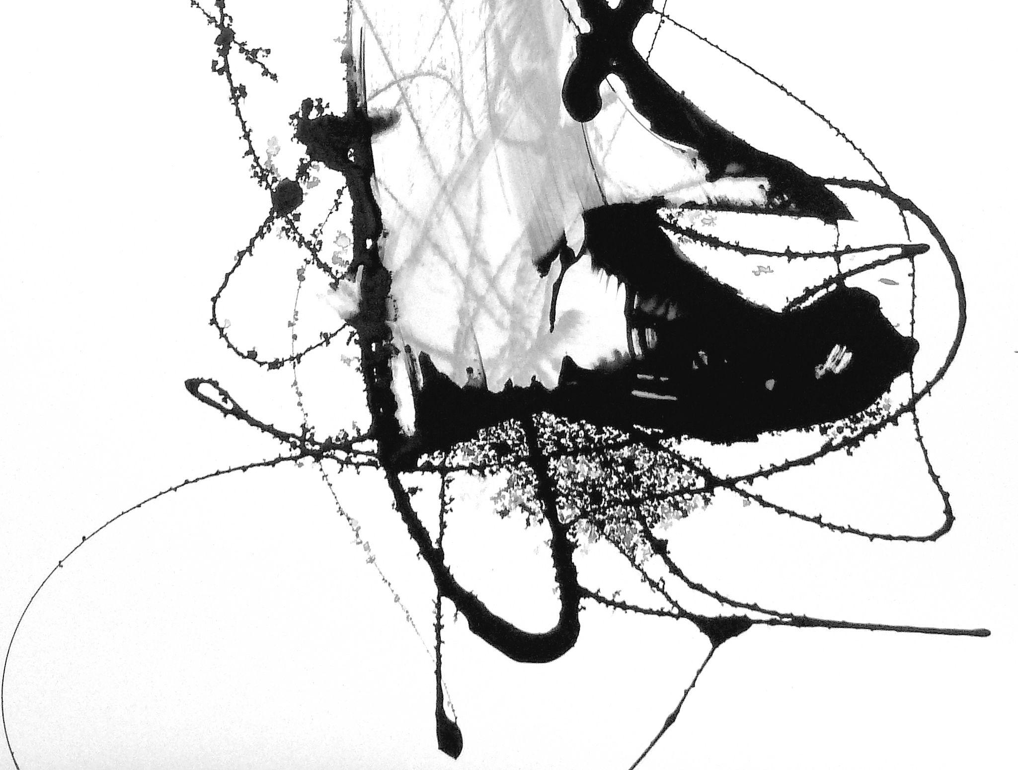 Quando lo Spirito mi muove, Pittura, Acrilico su altro - Abstract Painting Grigio di Newel Hunter