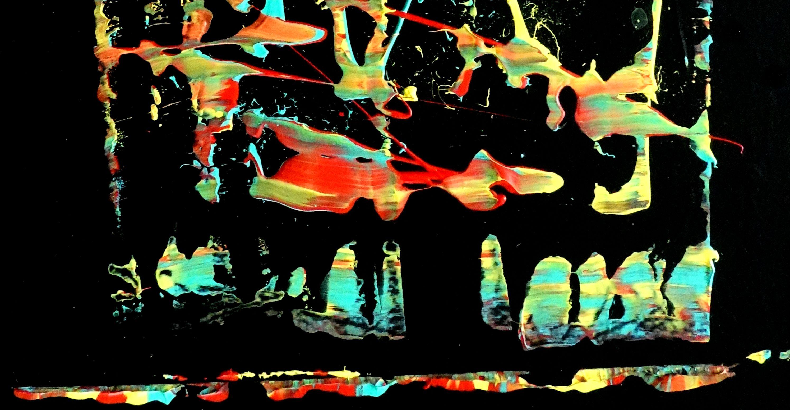 William Williams's Wake, Pittura, Acrilico su tela - Abstract Painting Nero di Newel Hunter