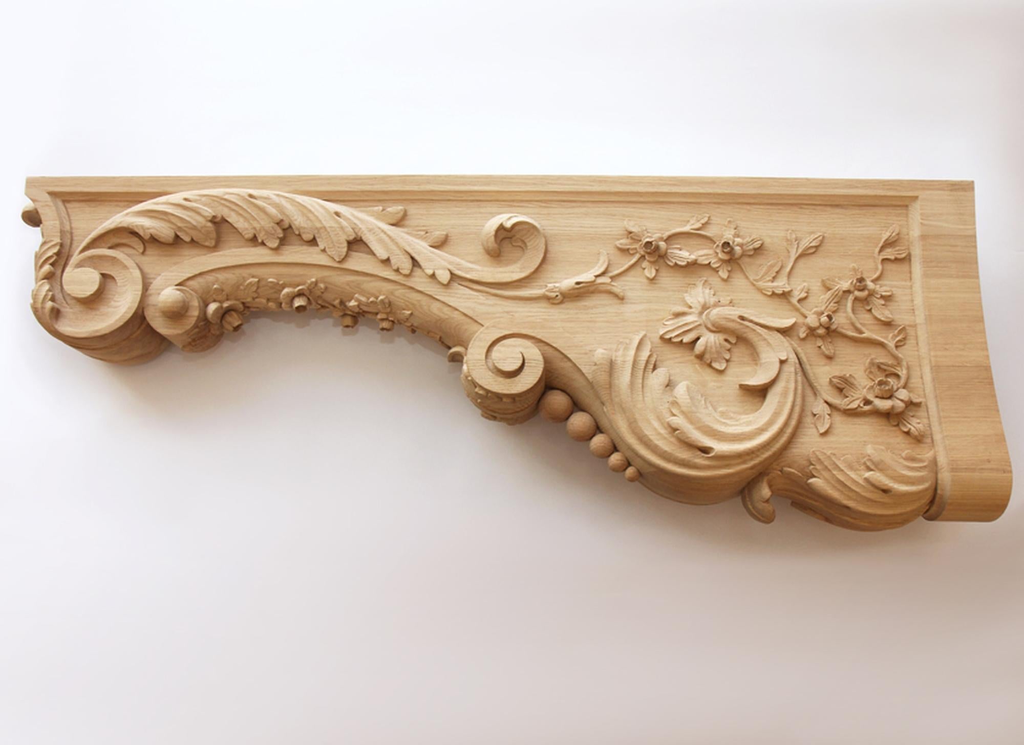 Front Pillar for Stairs with acanthus and flowers, Newel Post Stair In New Condition For Sale In St Petersburg, St Petersburg
