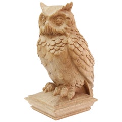 Embout de poteau de rampe ""Hibou"", embout en bois sculpté