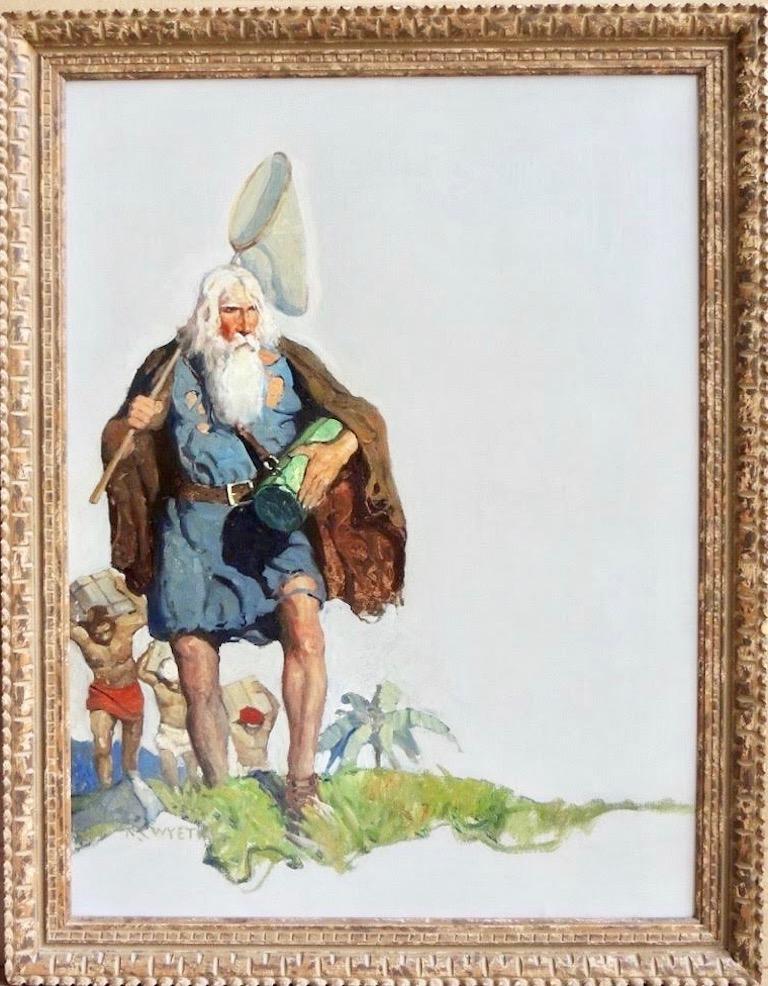 Allan e il fiore di agrifoglio, illustrazione di copertina originale della rivista New Story - Painting di Newell Convers Wyeth