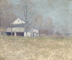 Pyle's Barn - American Impressionist oil on canvas landscape painting, c. 1919