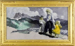 "The Father Kept the Children Near Him" Illustration for Hearst's International