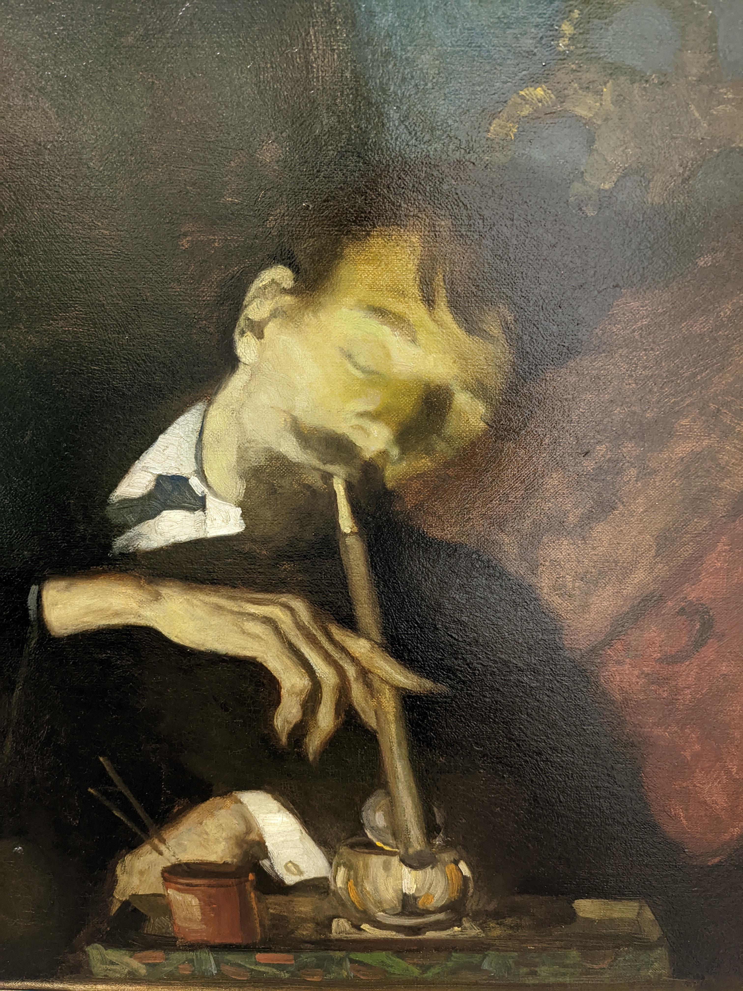 The Opium Smoker; The Opium Eater - Impressionist Painting by Newell Convers Wyeth