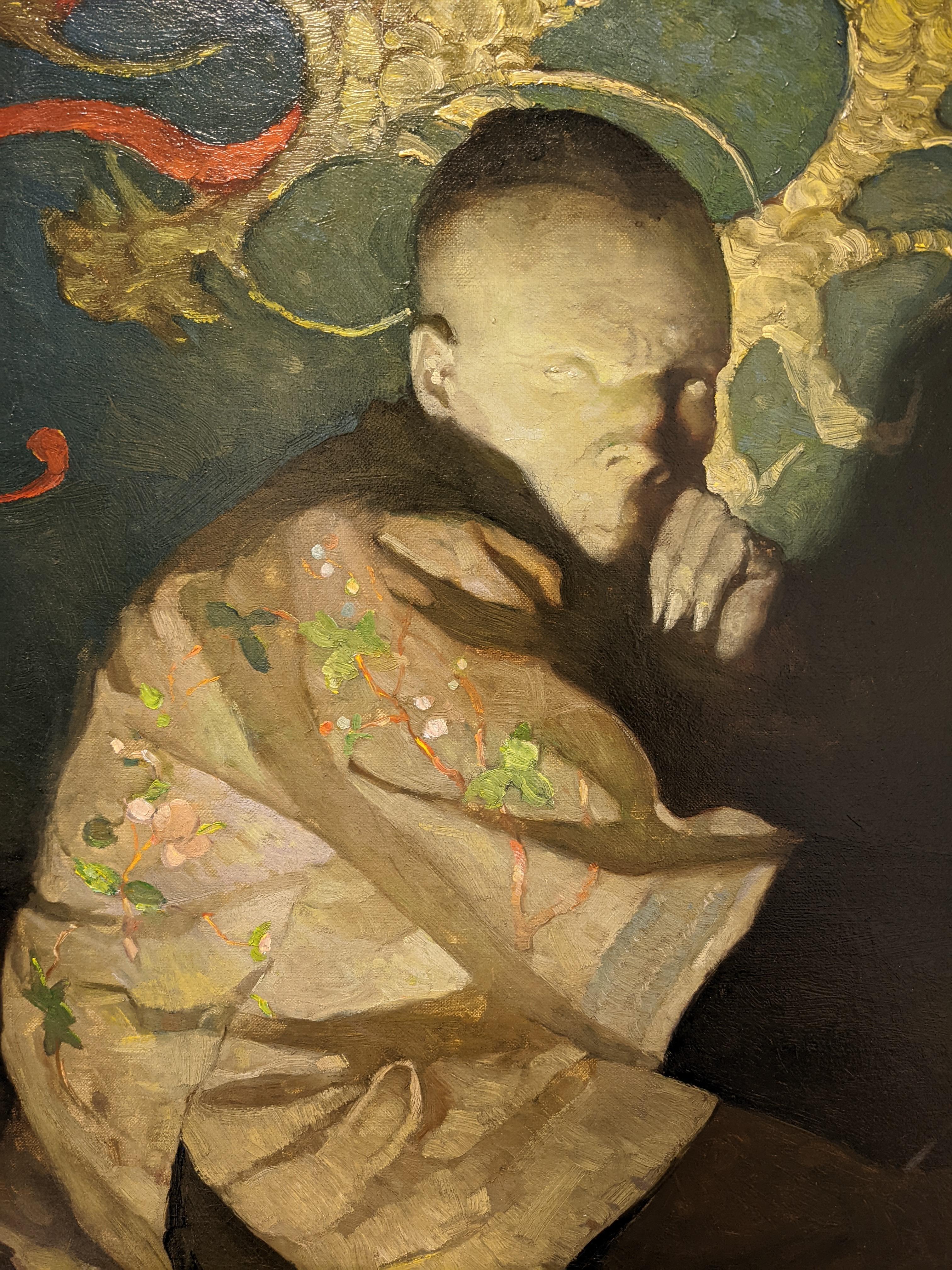 The Opium Smoker; The Opium Eater - Black Figurative Painting by Newell Convers Wyeth