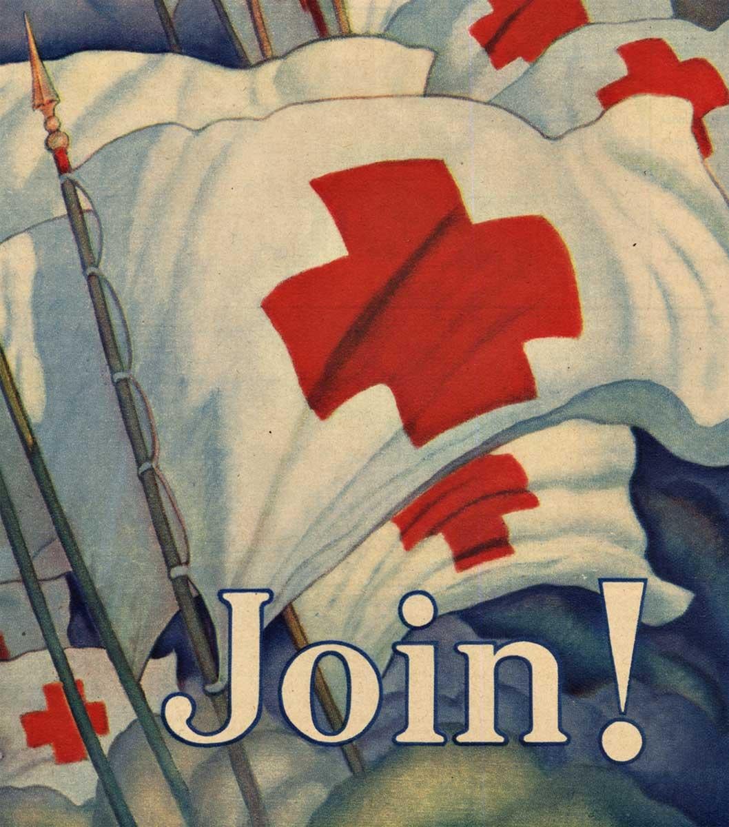 Join! The American Red Cross Carries on - American Modern Print by Newell Convers Wyeth