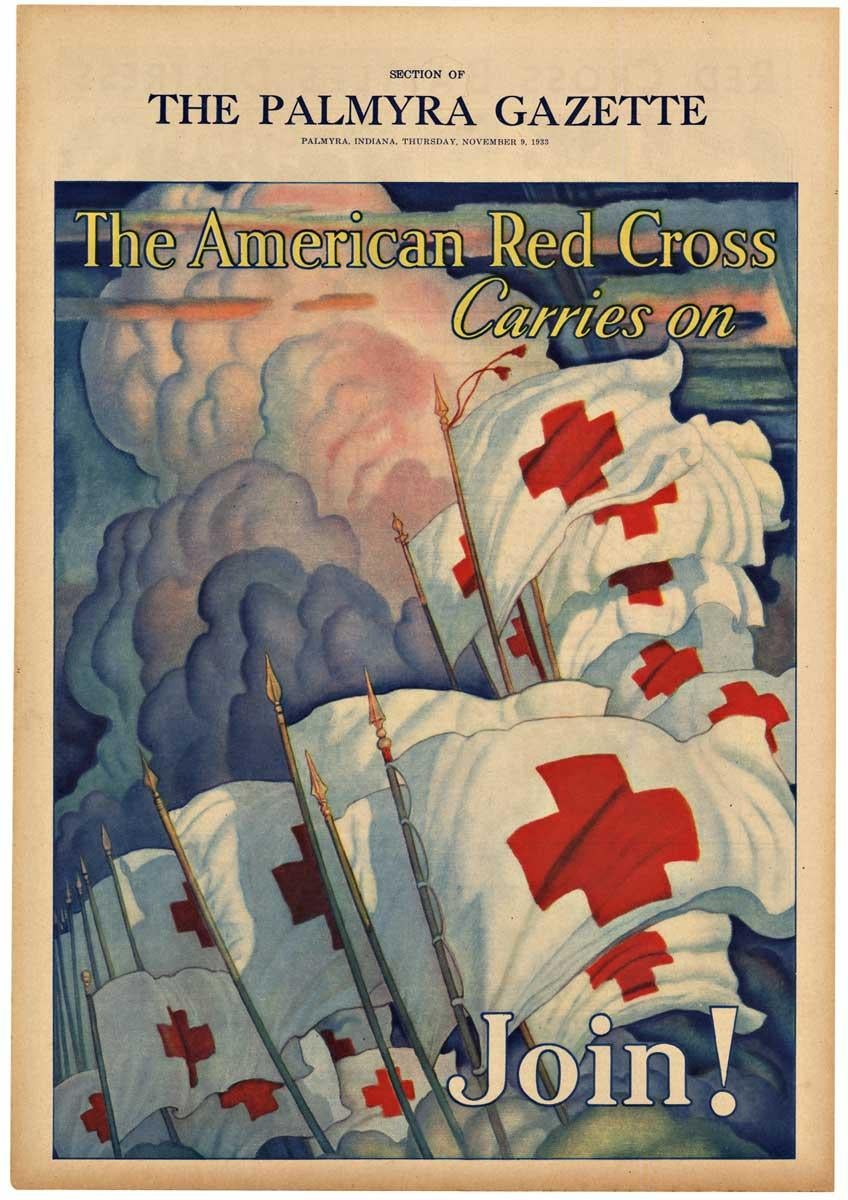 Newell Convers Wyeth Landscape Print - Join! The American Red Cross Carries on