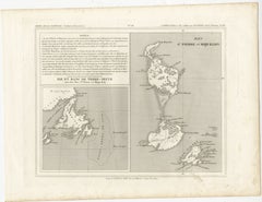 Newfoundland and St. Pierre & Miquelon: Uncoloured French Map of circa 1820