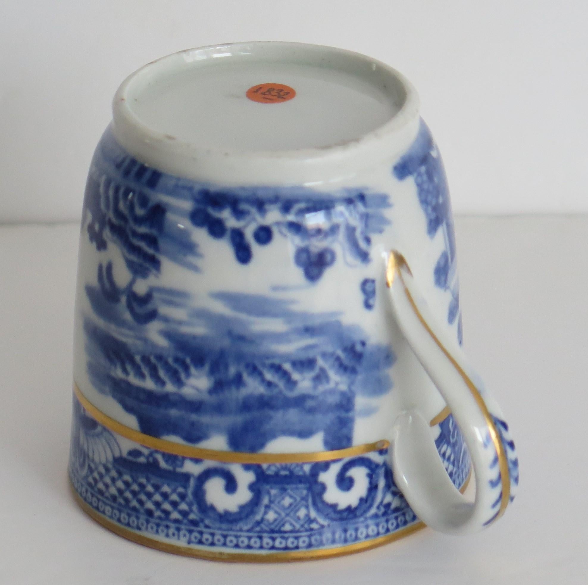 Newhall Porcelain Coffee Can Blue willow printed Ptn Ca 1805 3
