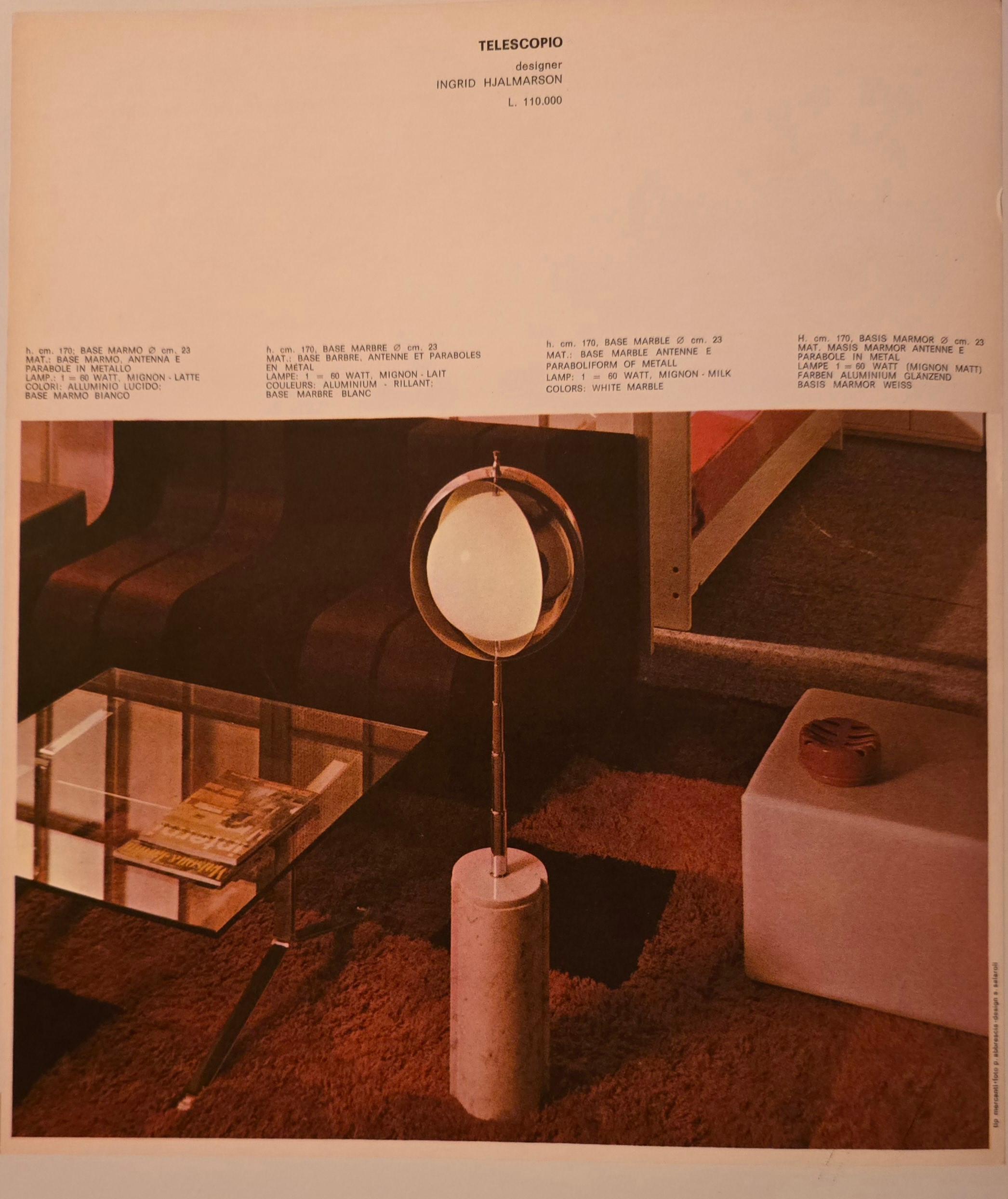 Newlamp Telescopio floor lamp 1969 Mario Vento super rare In condizioni discrete in vendita a Roma, IT
