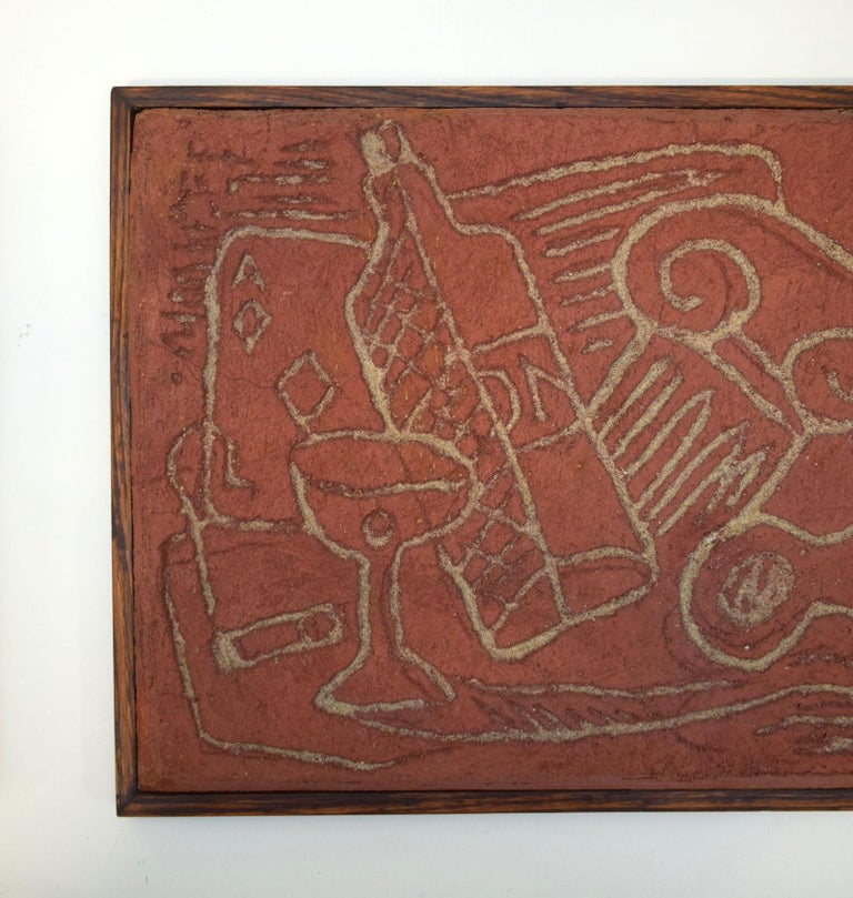 French Newly Discovered Pair of 1920s Cubist Frescoes by Eyre de Lanux